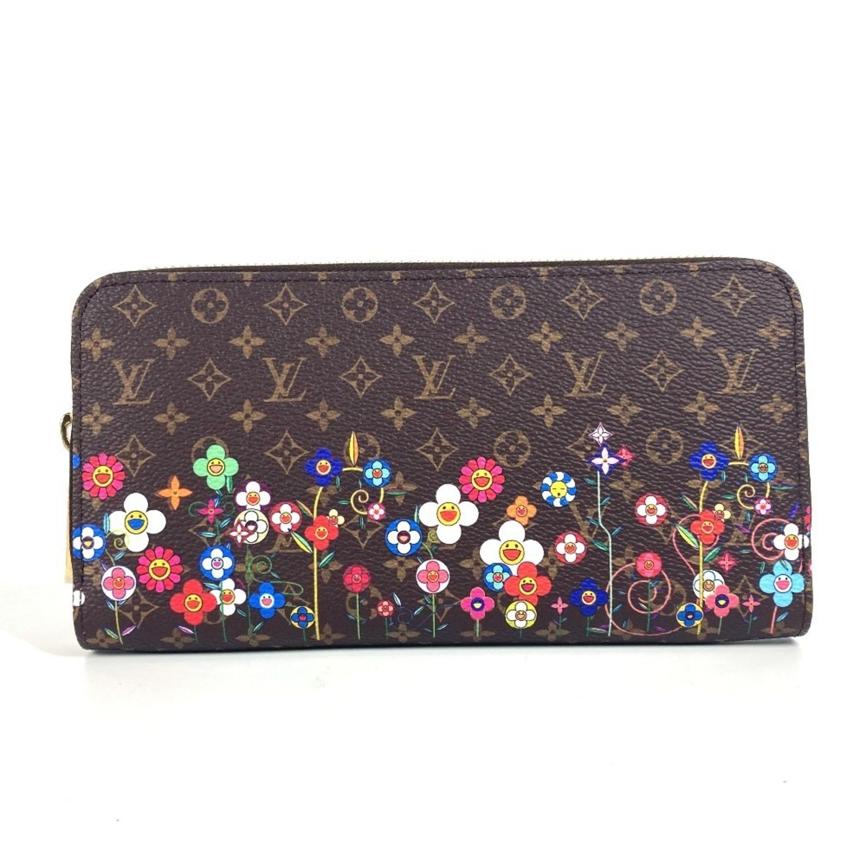 Louis Vuitton Japan Limited LV x TM Zippy Wallet Monogram Takashi Murakami Round Zipper Long Canvas Men's Brown Like New