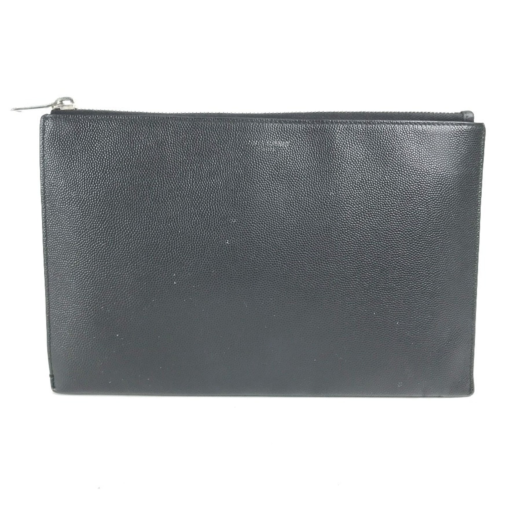 SAINT LAURENT Saint Laurent Paris Pouch Clutch Bag Leather Men's Black