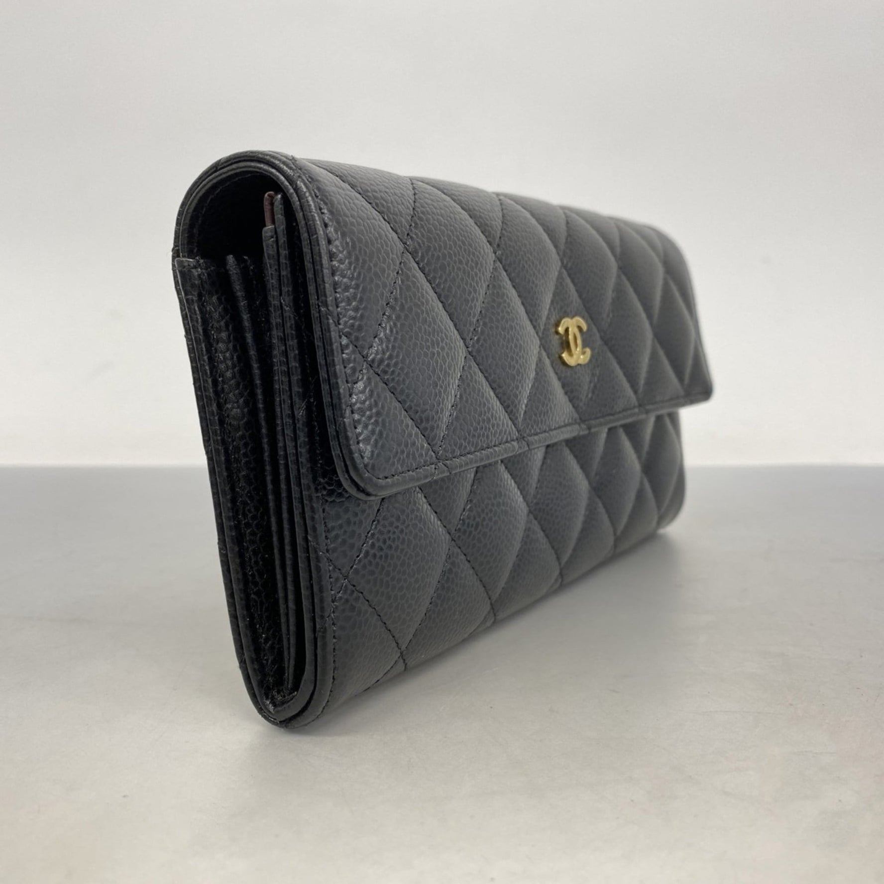 Chanel Matelasse Caviar Leather Long Wallet
