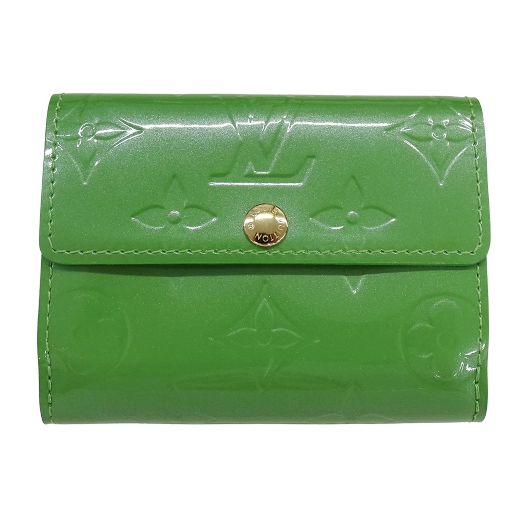 Louis Vuitton Monogram Vernis Wallet, Coin Purse, Card Case, Ludlow Vert Tonic, Compact