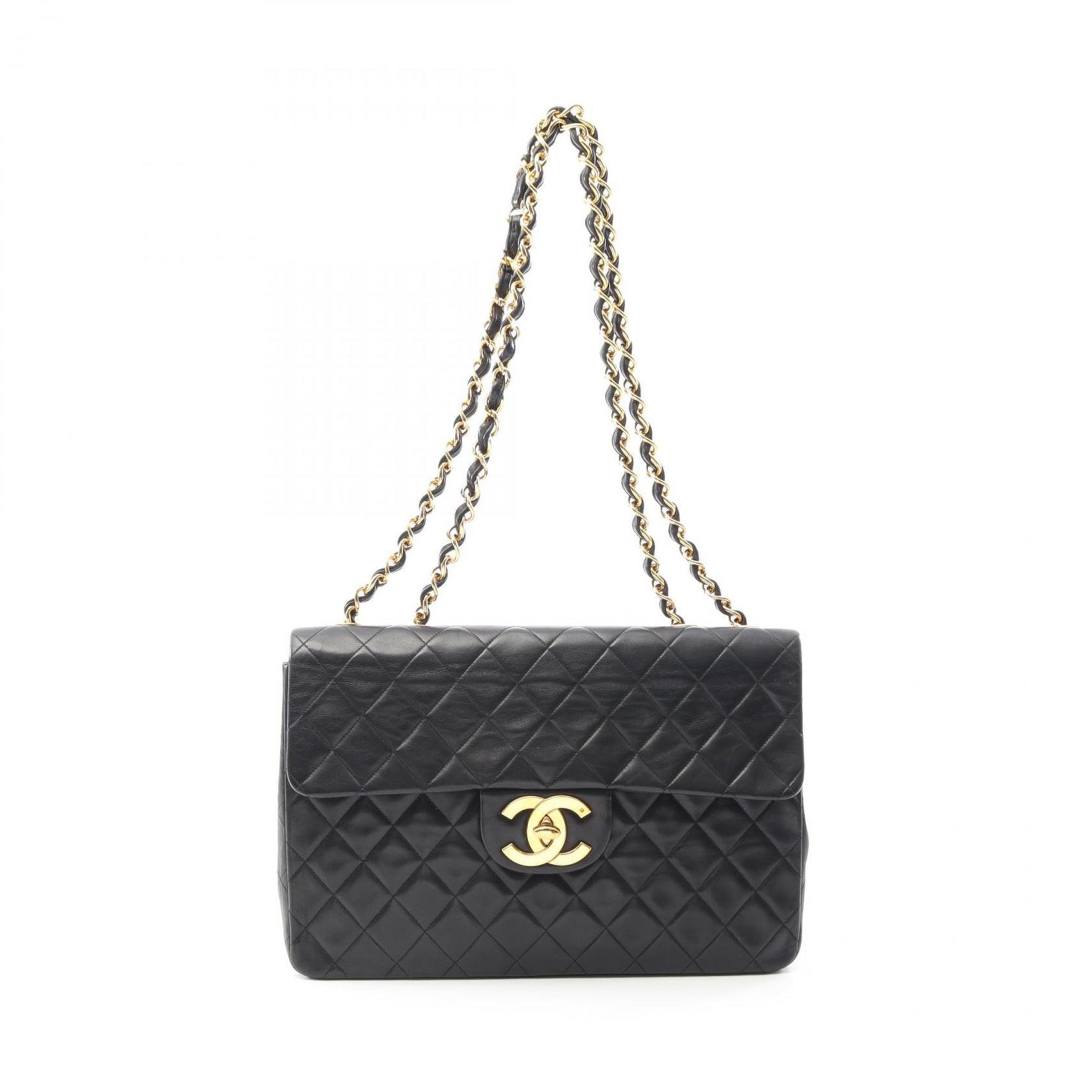CHANEL Deca Matelasse 34 Shoulder Bag Lambskin (Sheepskin) Women's Black A01094