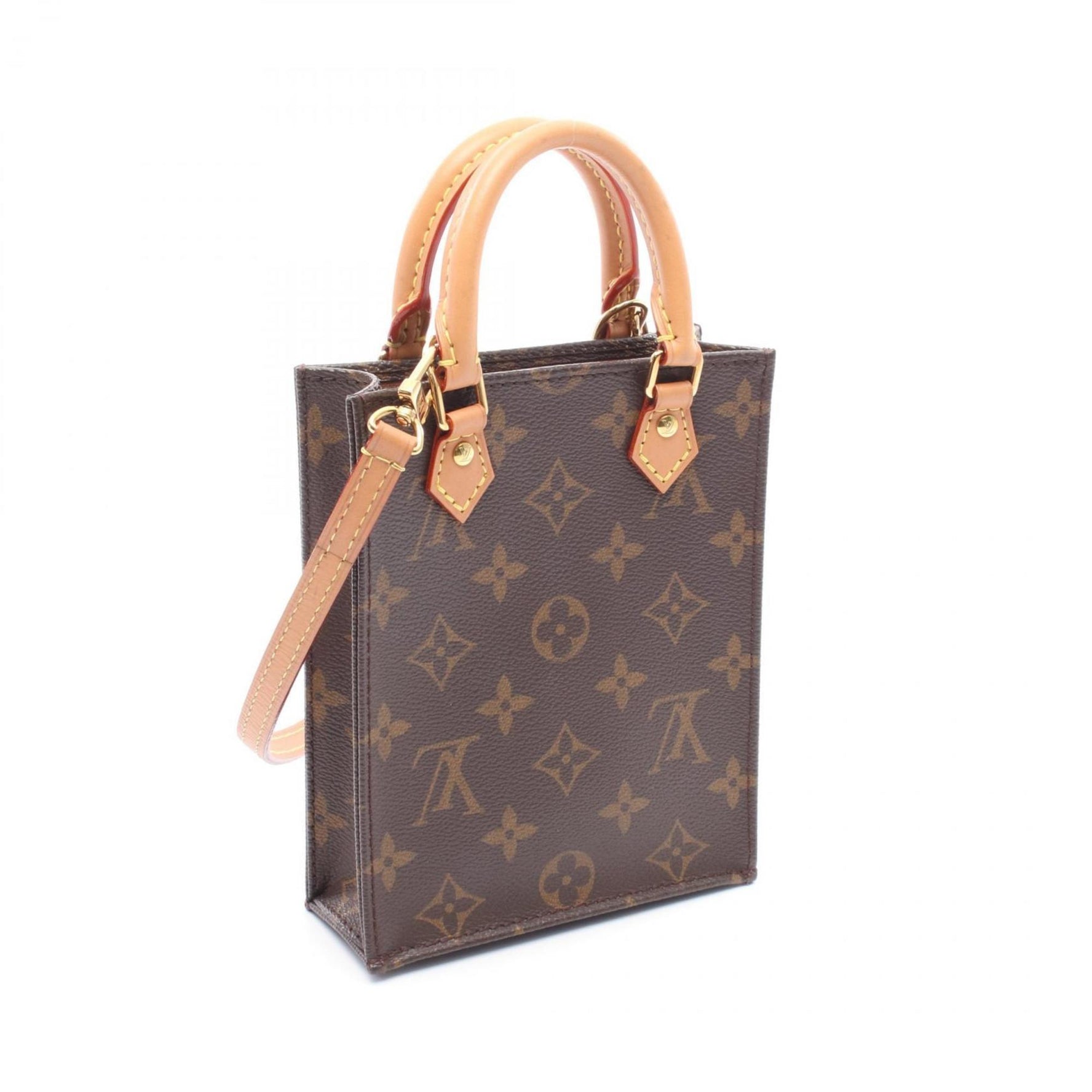 Louis Vuitton Petite Sac Plat Monogram Handbag, Coated Canvas and Leather