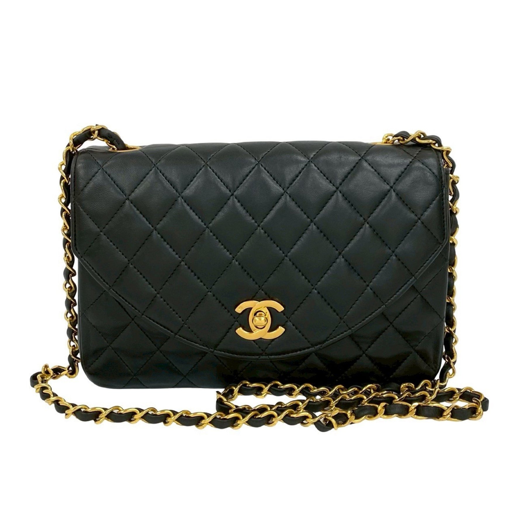 CHANEL Coco Mark Lambskin Leather Shoulder Bag with Chain