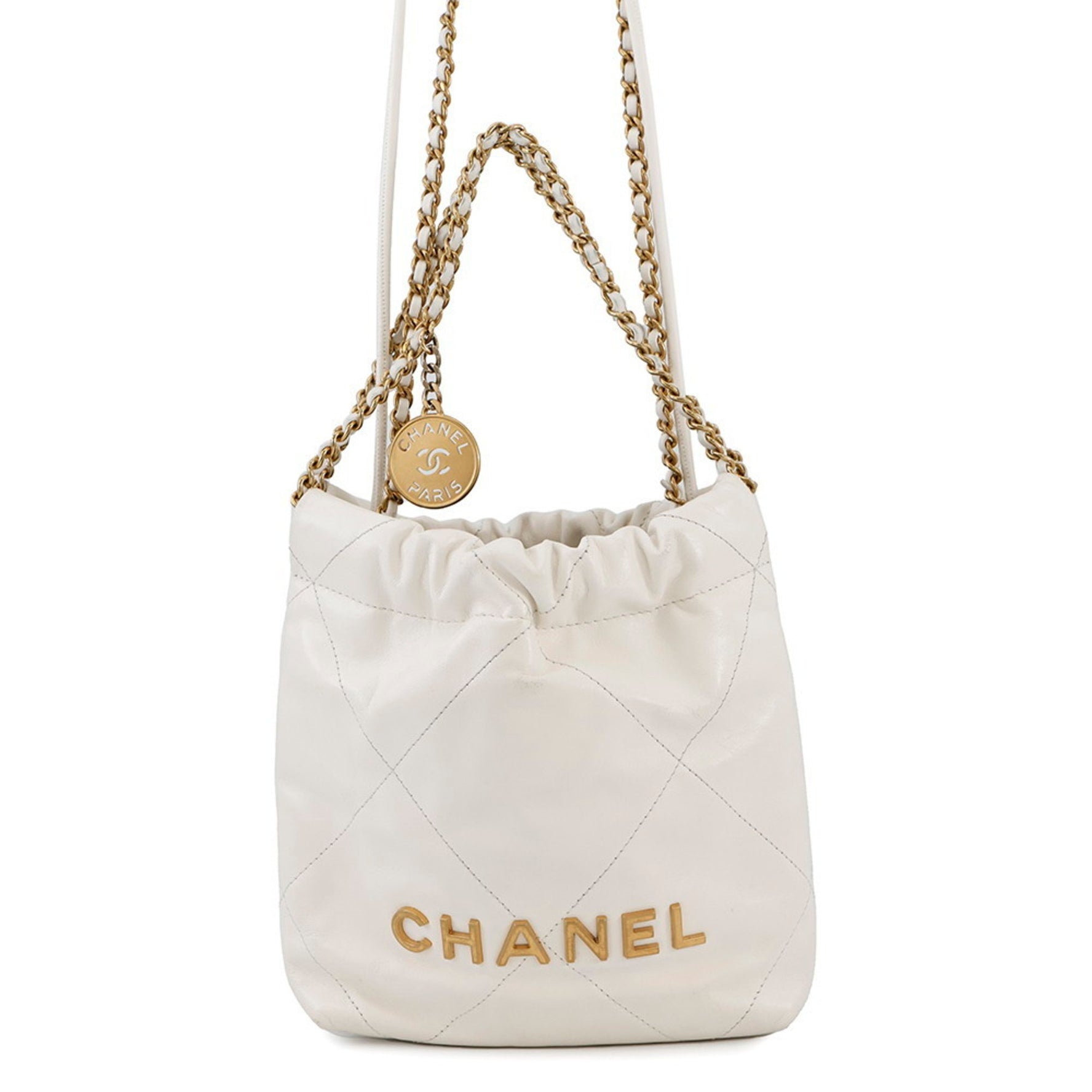 CHANEL 22 Mini Handbag with Coco Mark, Shiny Calfskin Leather