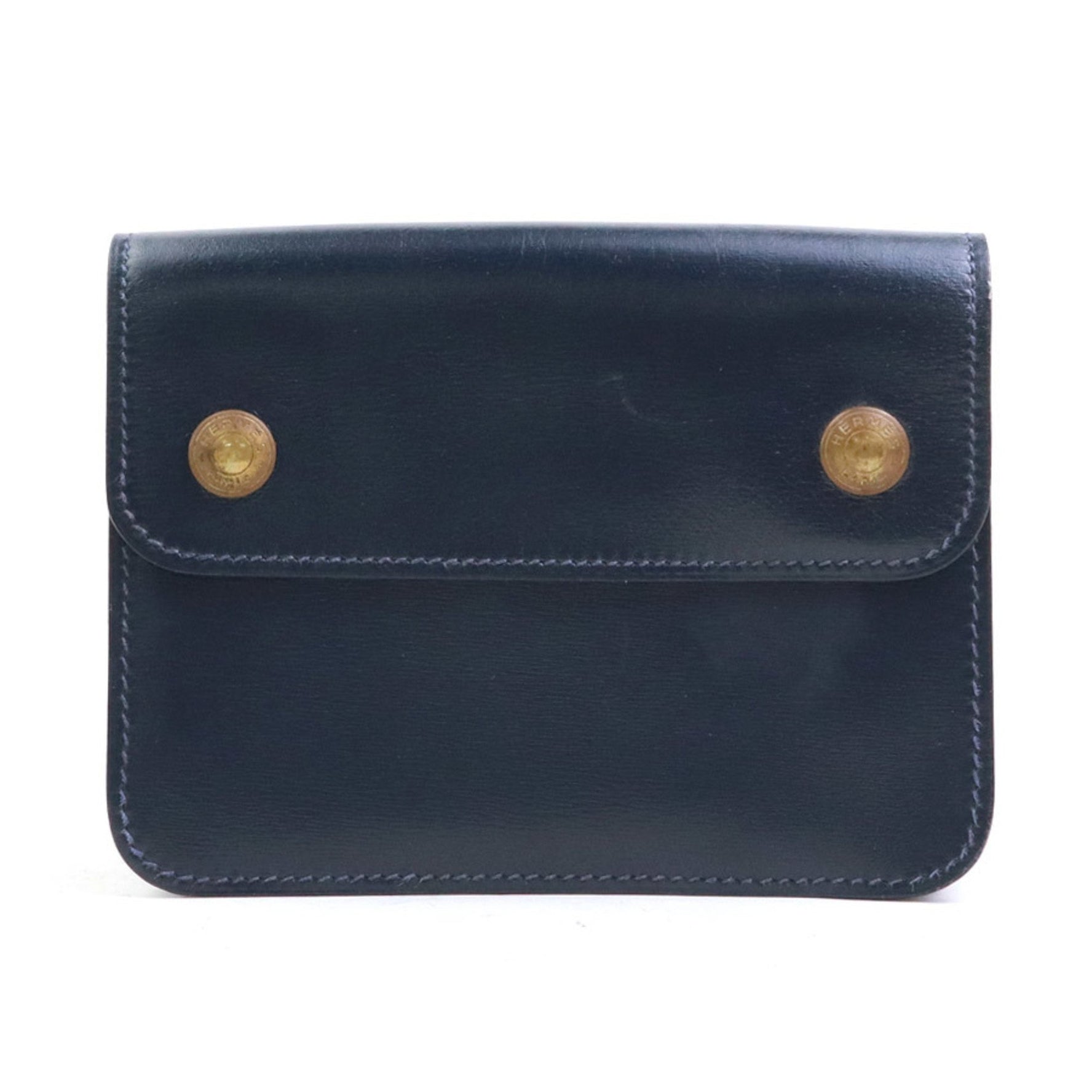 Hermès HERMES waist bag pochette leather gold men's