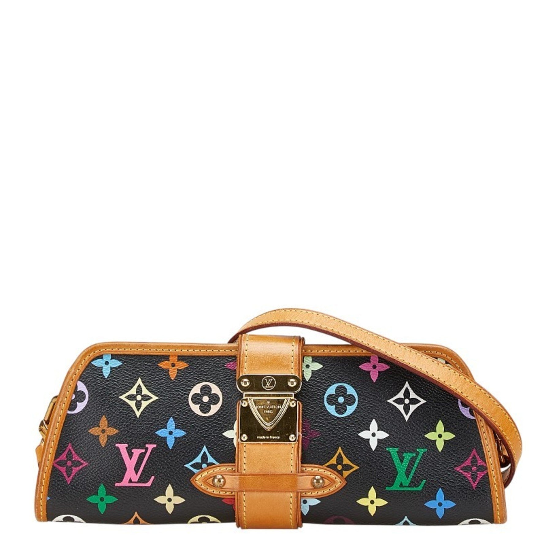 Louis Vuitton Monogram Multicolore Shirley Shoulder Bag in Black and PVC Leather.
