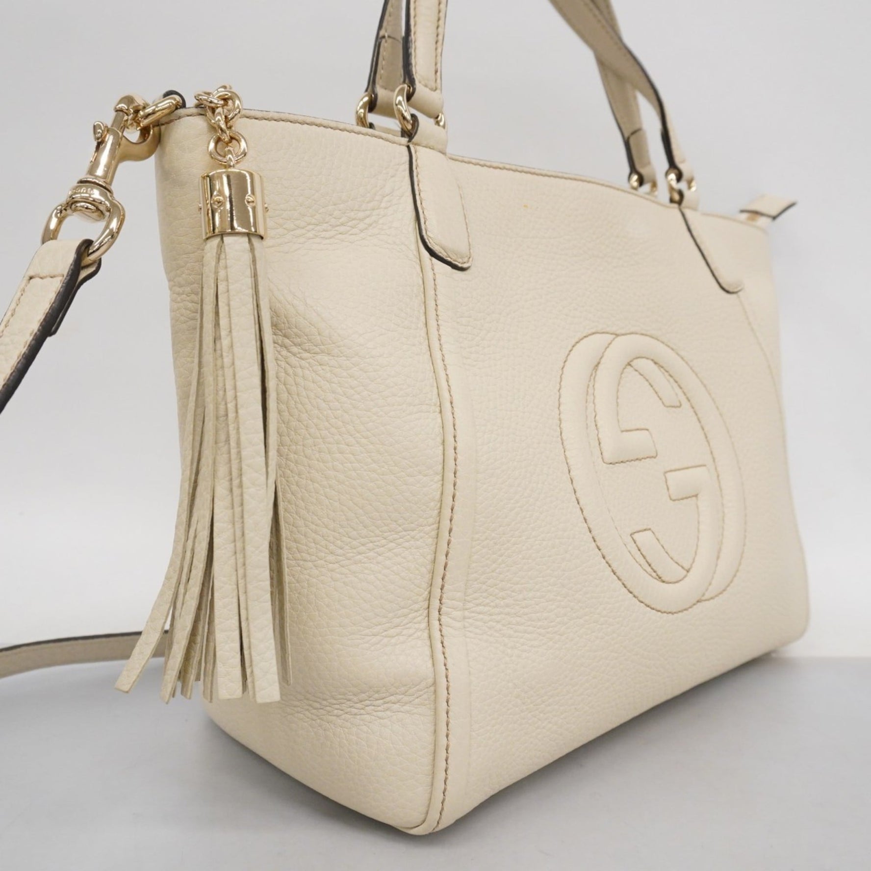 Gucci Soho Handbag Leather Champagne Bag