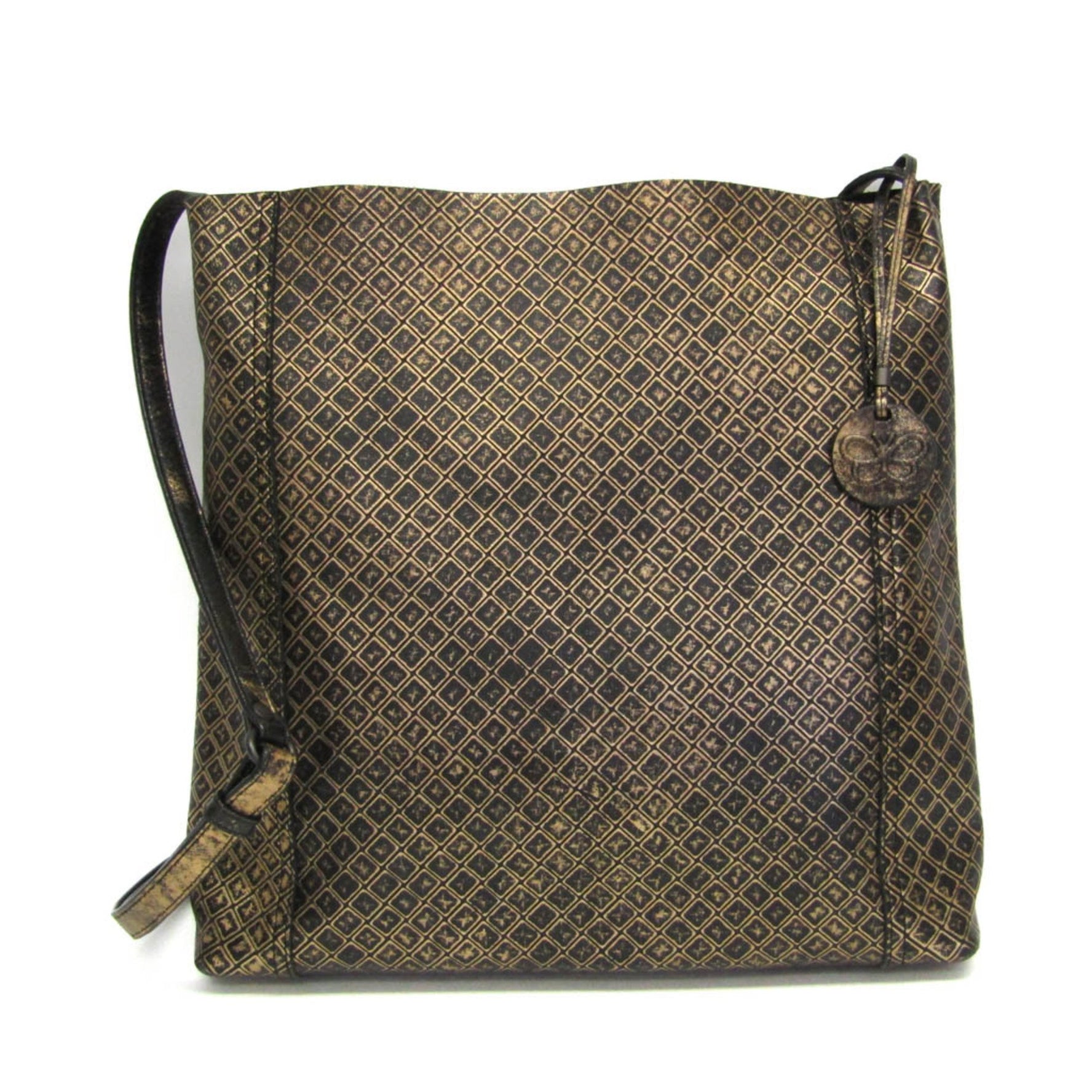 Bottega Veneta Intreccio Mirage Butterfly Men,Women Leather Shoulder Bag Gold,Black
