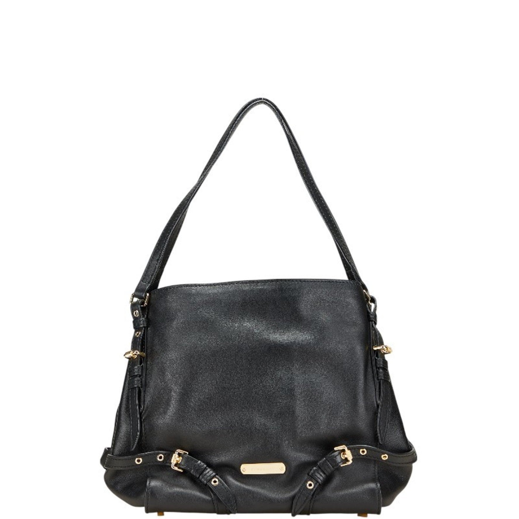Burberry Nova Check Belt Motif Tote Bag Shoulder Leather