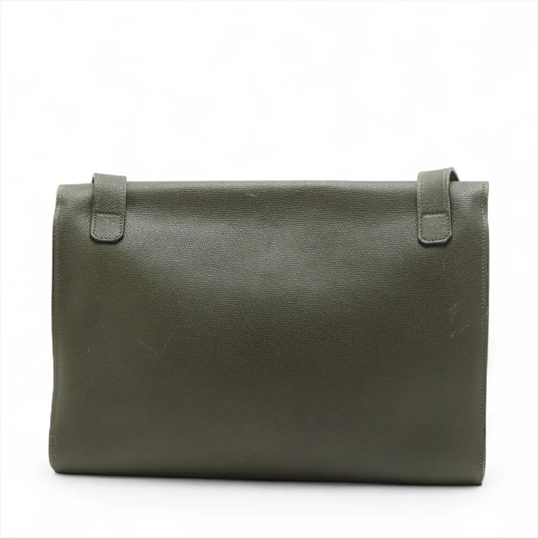 Valextra Khaki Green Leather Shoulder Bag for Men
