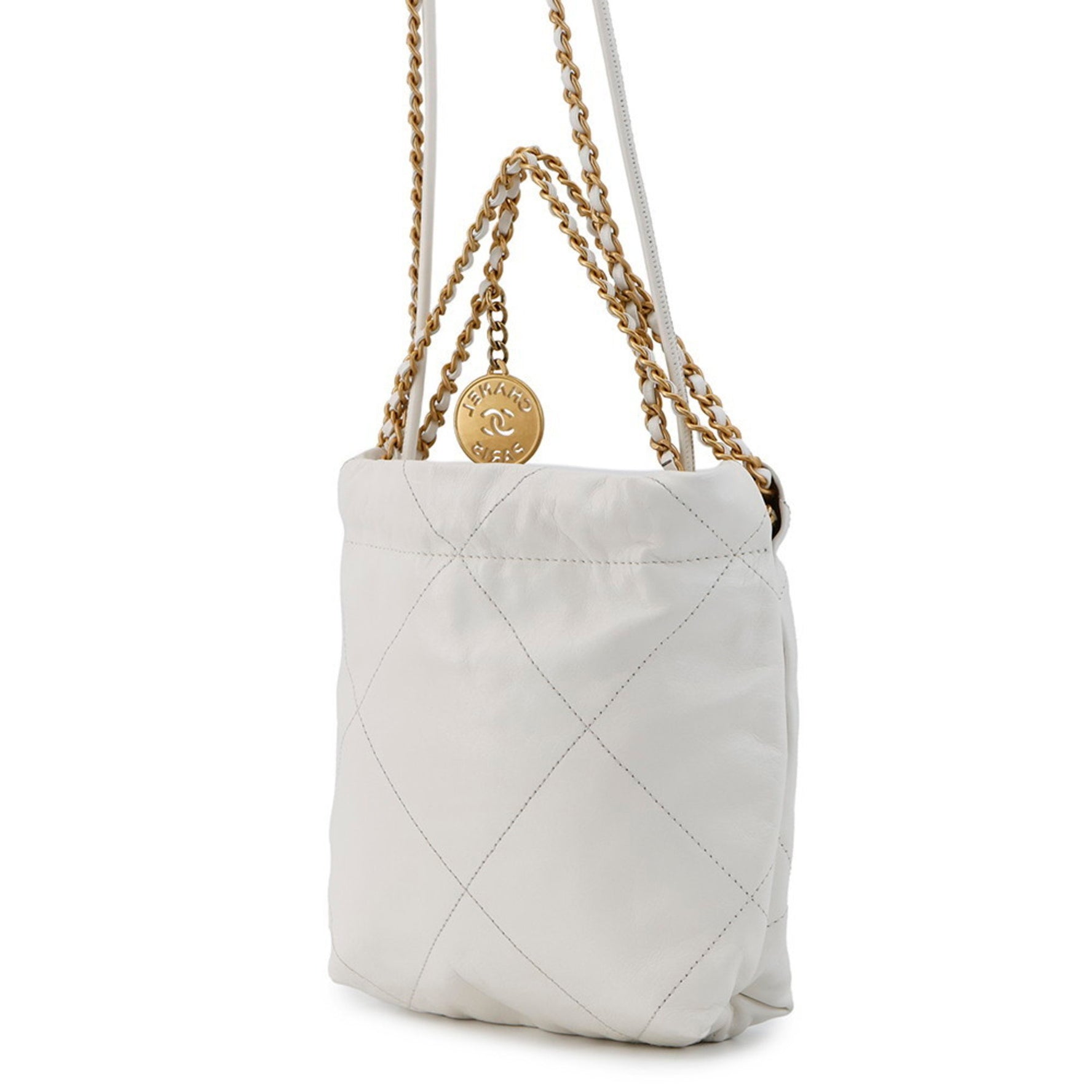 CHANEL 22 Mini Handbag with Coco Mark, Shiny Calfskin Leather