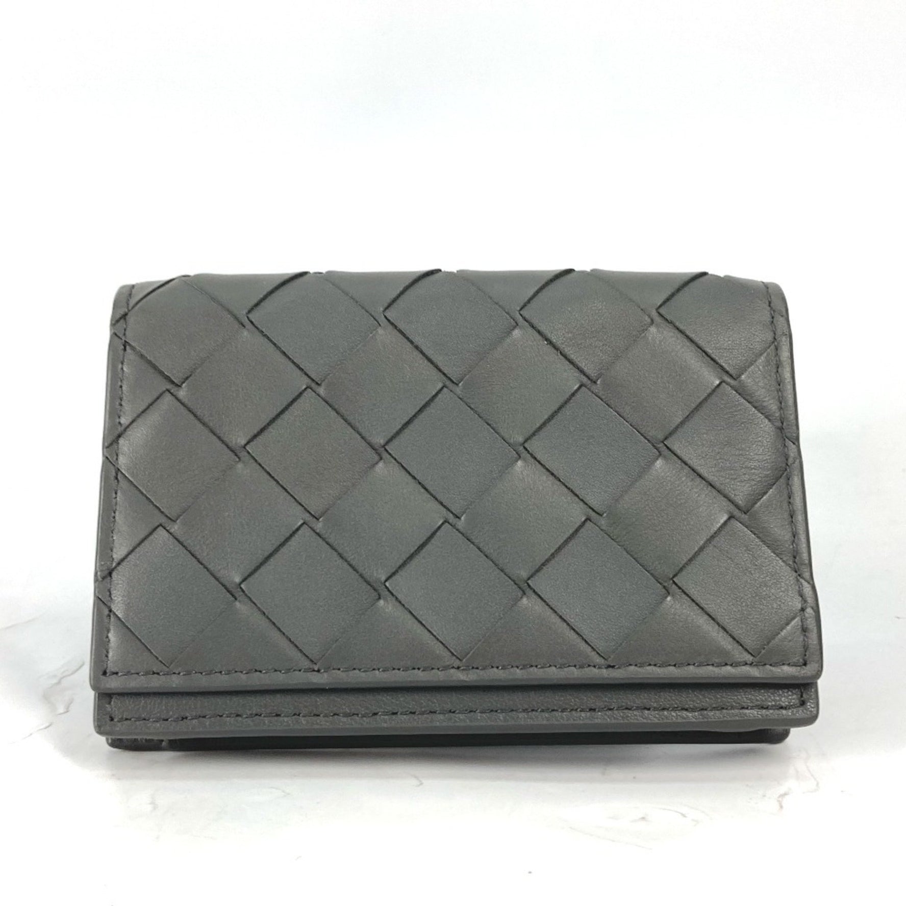 BOTTEGA VENETA Bifold Intrecciato Leather Pass Case/Business Card Case Like New