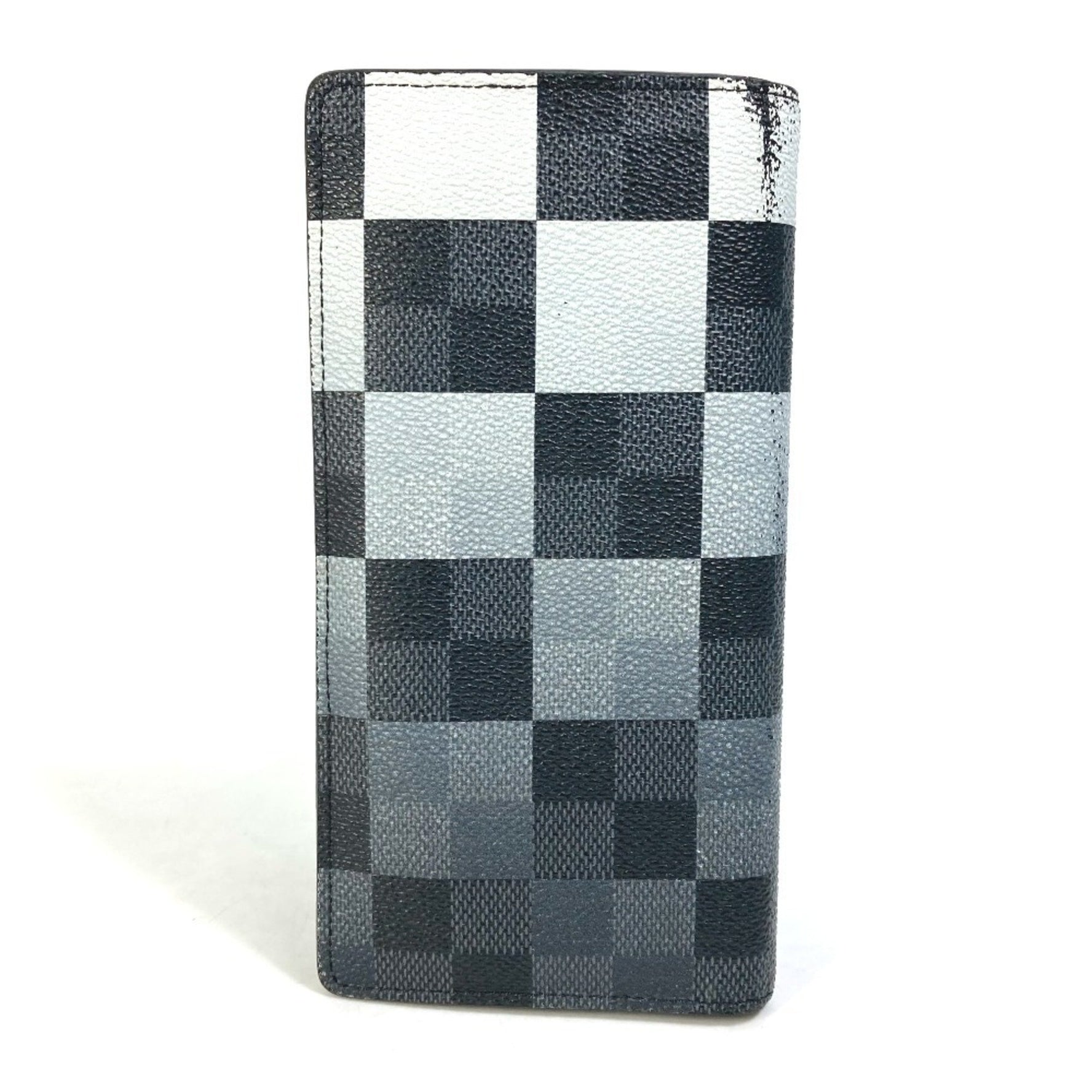 LOUIS VUITTON N40415 Damier Graphite Giant Portefeuille Brazza NM Bifold Long Wallet in Canvas, Men's, Black