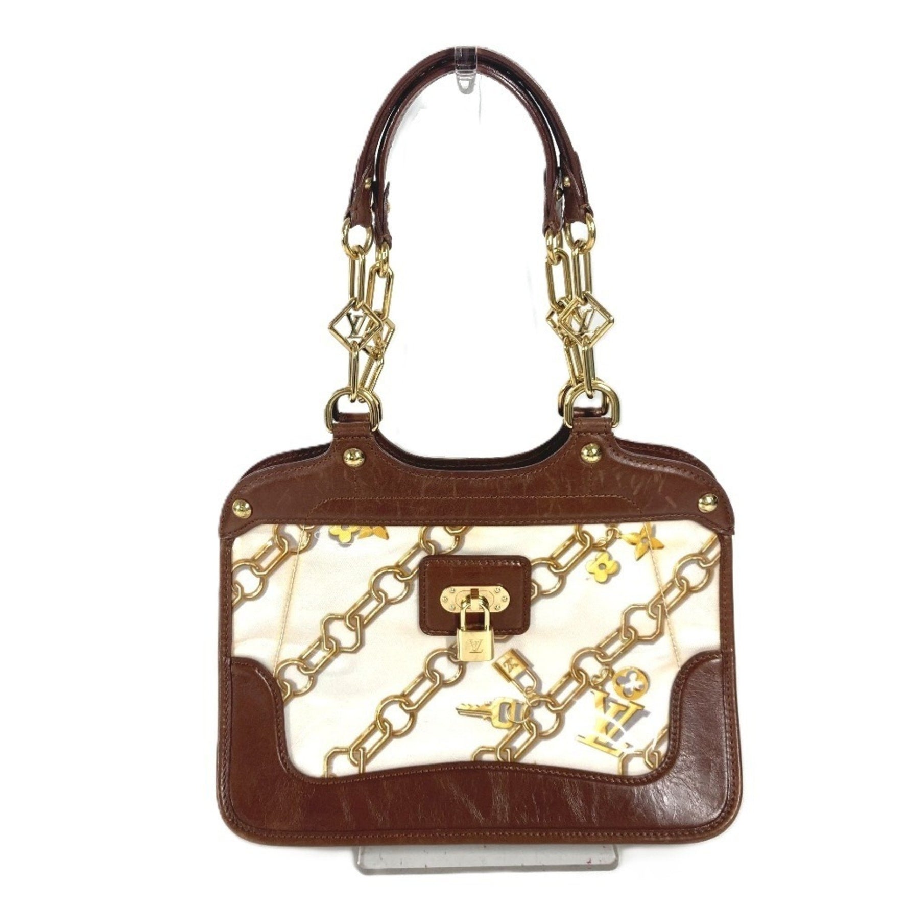 Louis Vuitton Monogram Charm Hippo Bag Handbag Tote Shoulder Vinyl Leather Brown