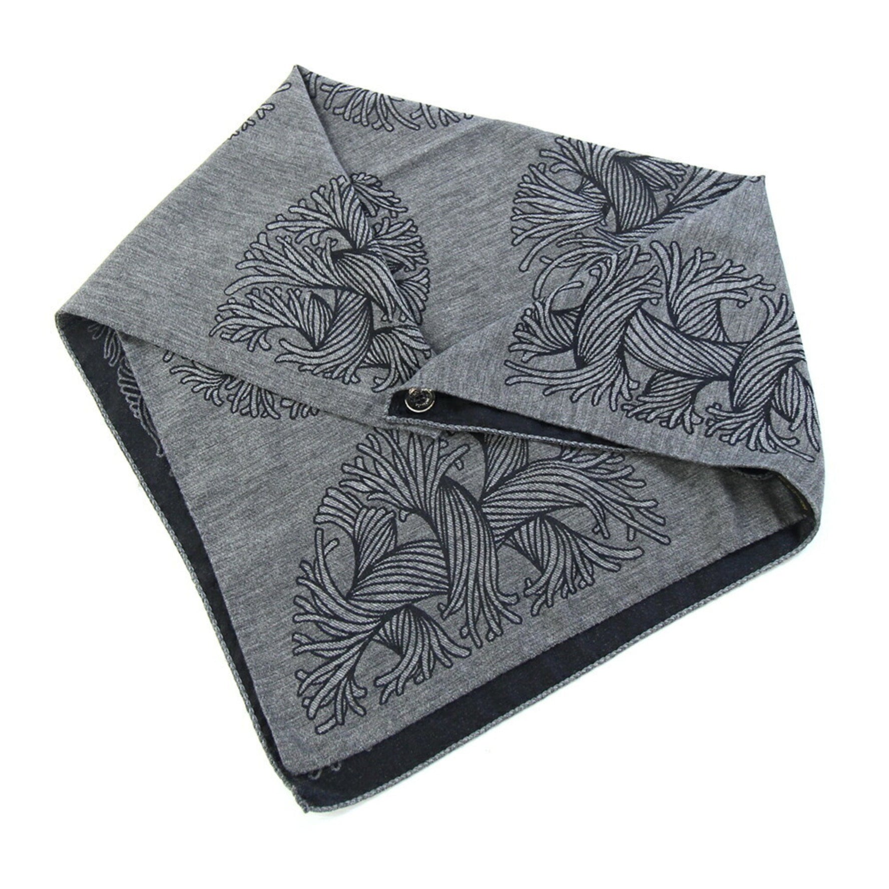 Louis Vuitton Stole Christopher Nemeth Collaboration Grey Black Cashmere Silk Muffler Scarf