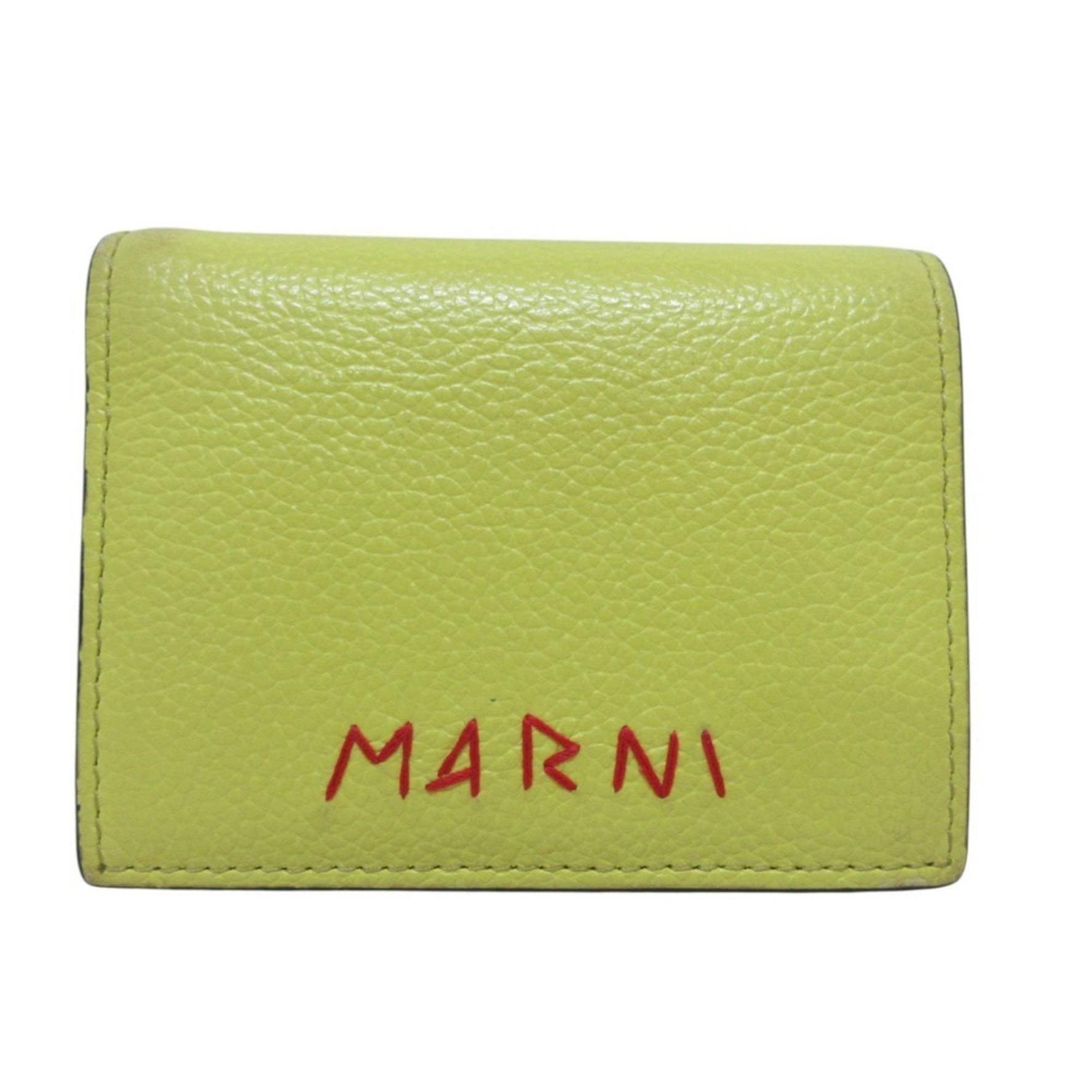 MARNI Marni Leather Compact Bi-fold Wallet PFMOQ14Q08 P6533 Yellow Women's