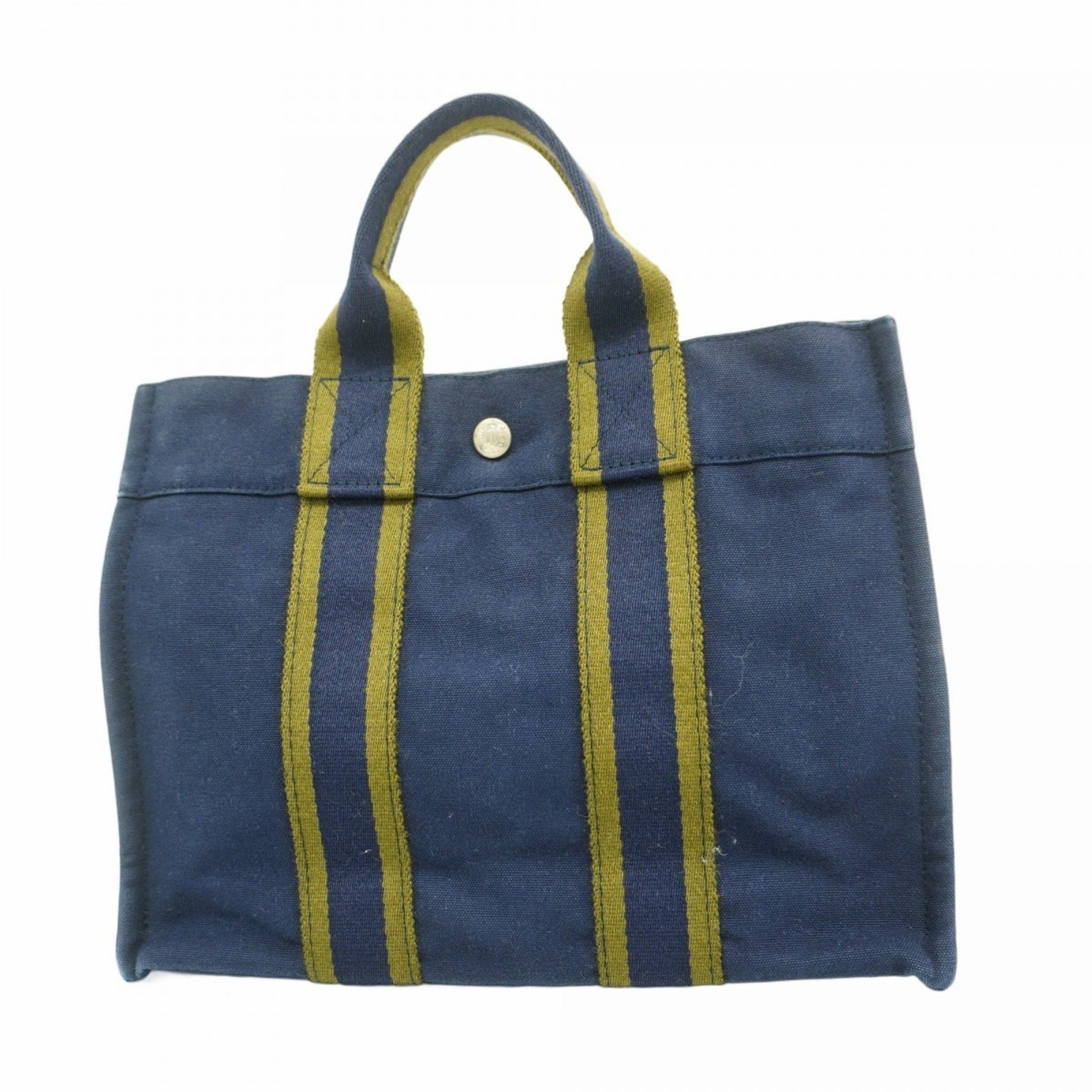 Hermes Handbag Foul Tou PM Canvas Navy Women's