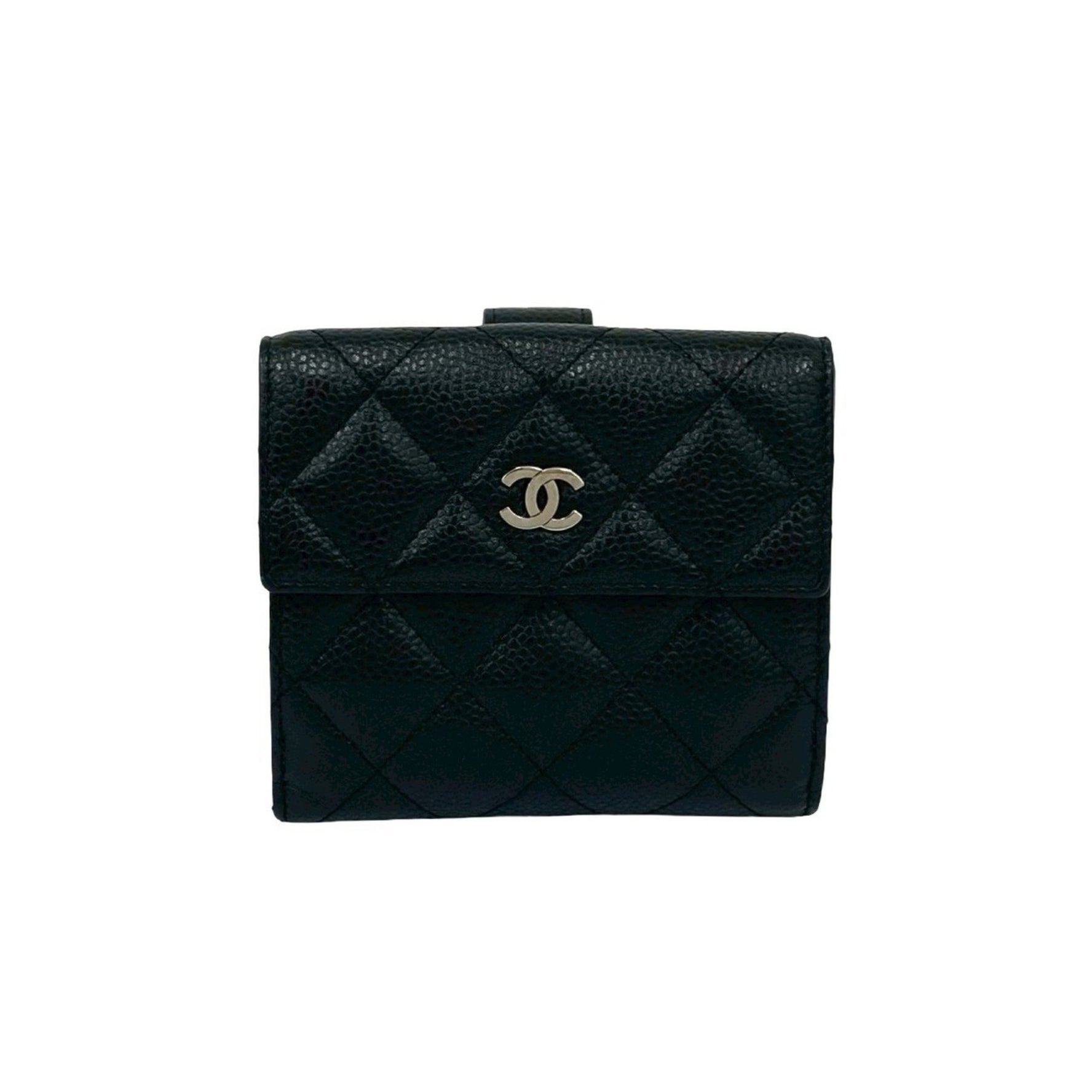 CHANEL Matelasse Coco Caviar Leather Bi-fold Wallet