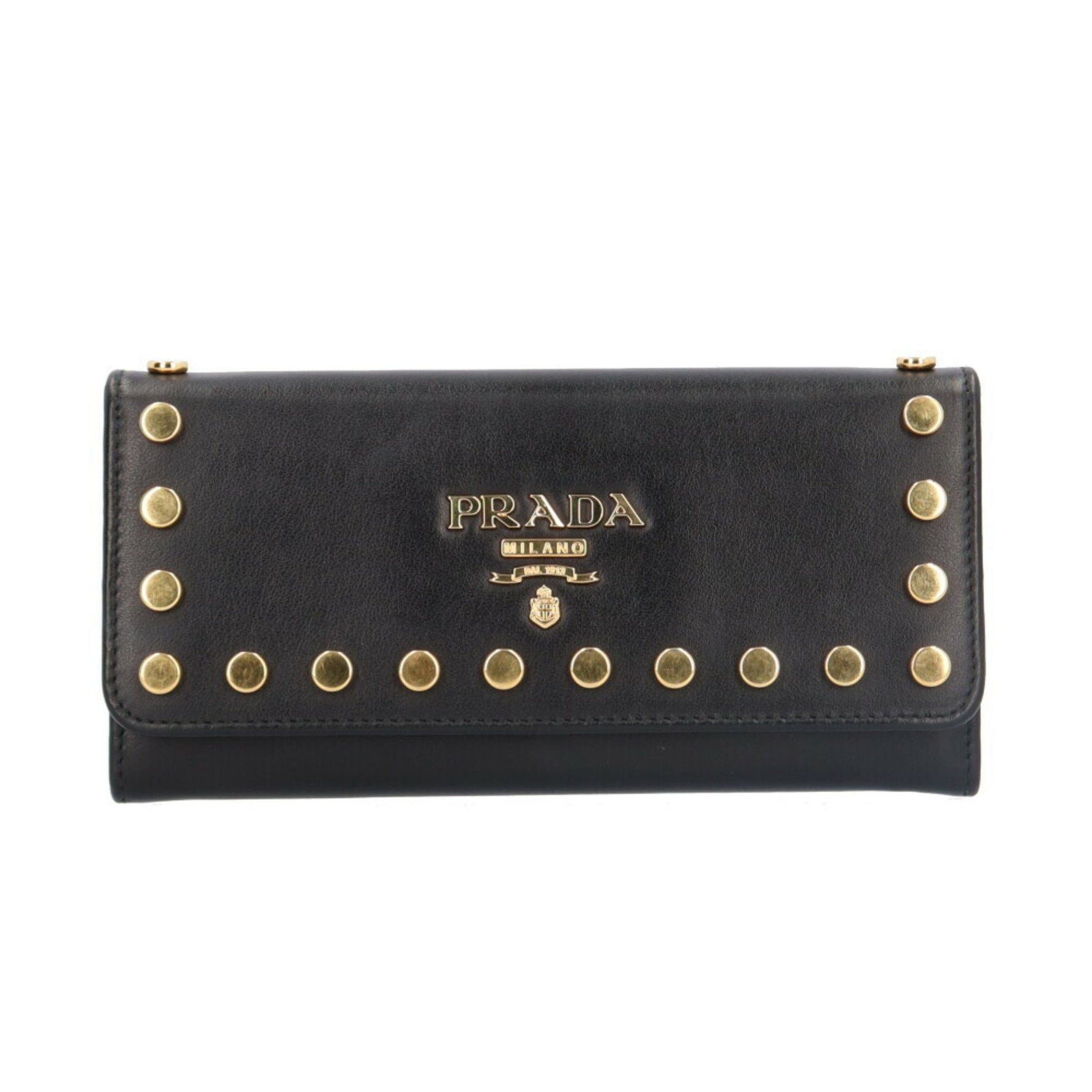 Prada Studded Long Wallet Leather
