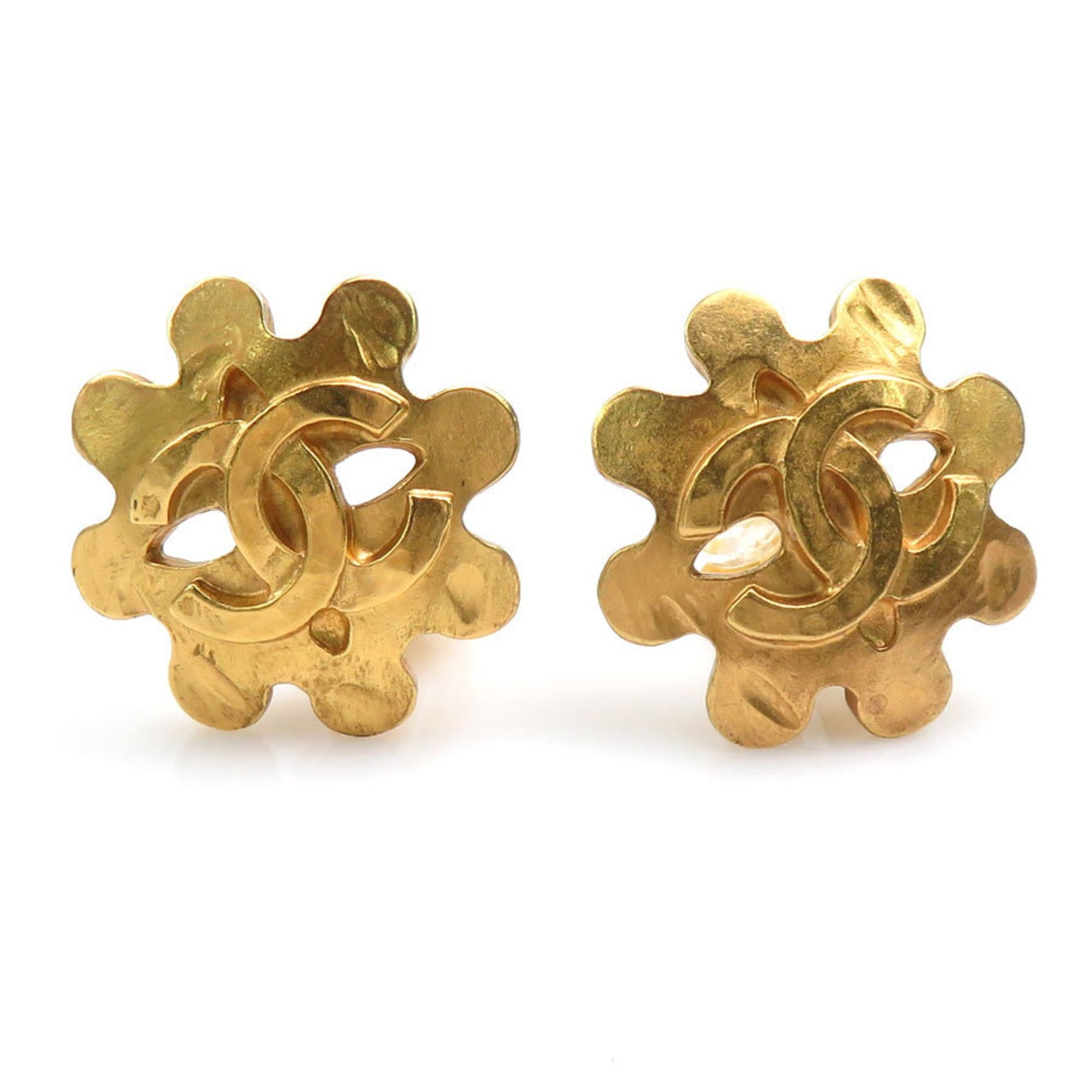 CHANEL Coco Mark Metal Gold Earrings for Women e60785i