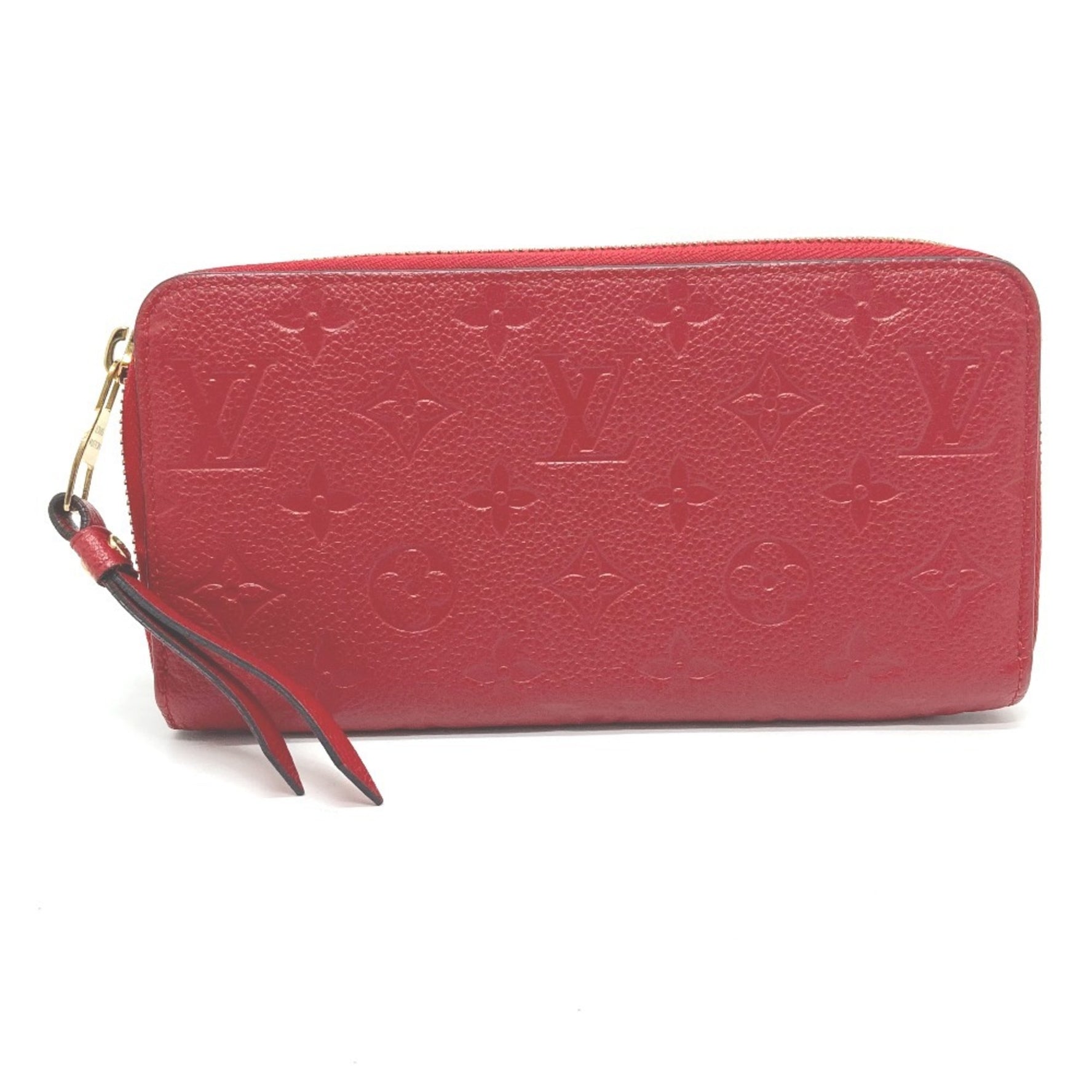 LOUIS VUITTON M61865 Monogram Empreinte Zippy Wallet, Leather, Unisex, Cerise Red