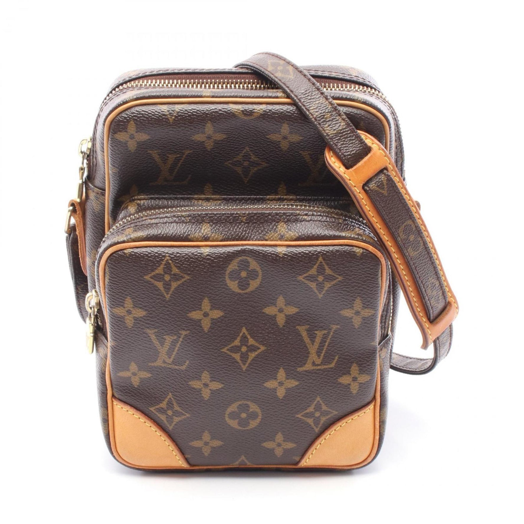 Louis Vuitton Amazon Monogram Shoulder Bag Coated Canvas Leather