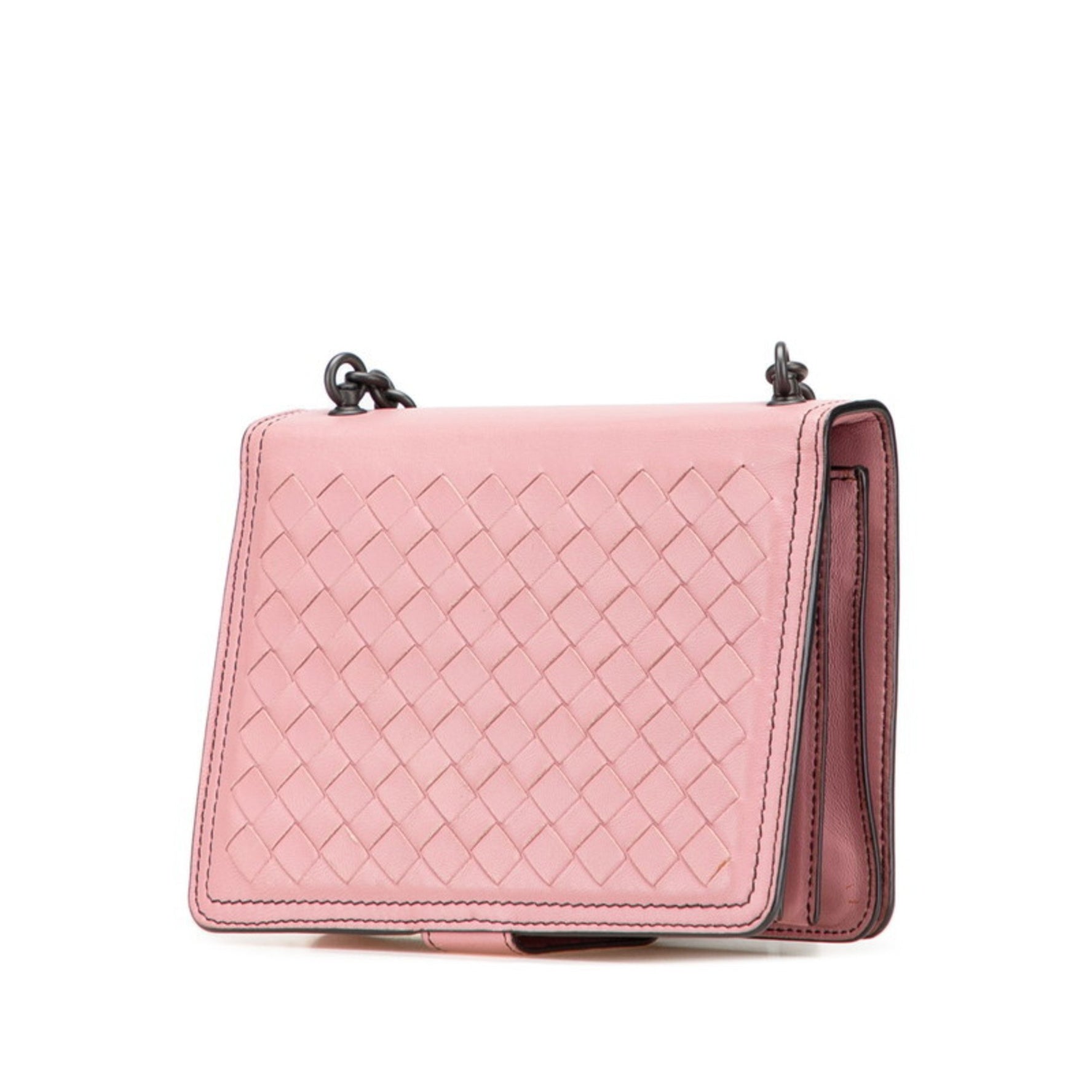 Bottega Veneta Intrecciato Chain One-Shoulder Bag in Leather