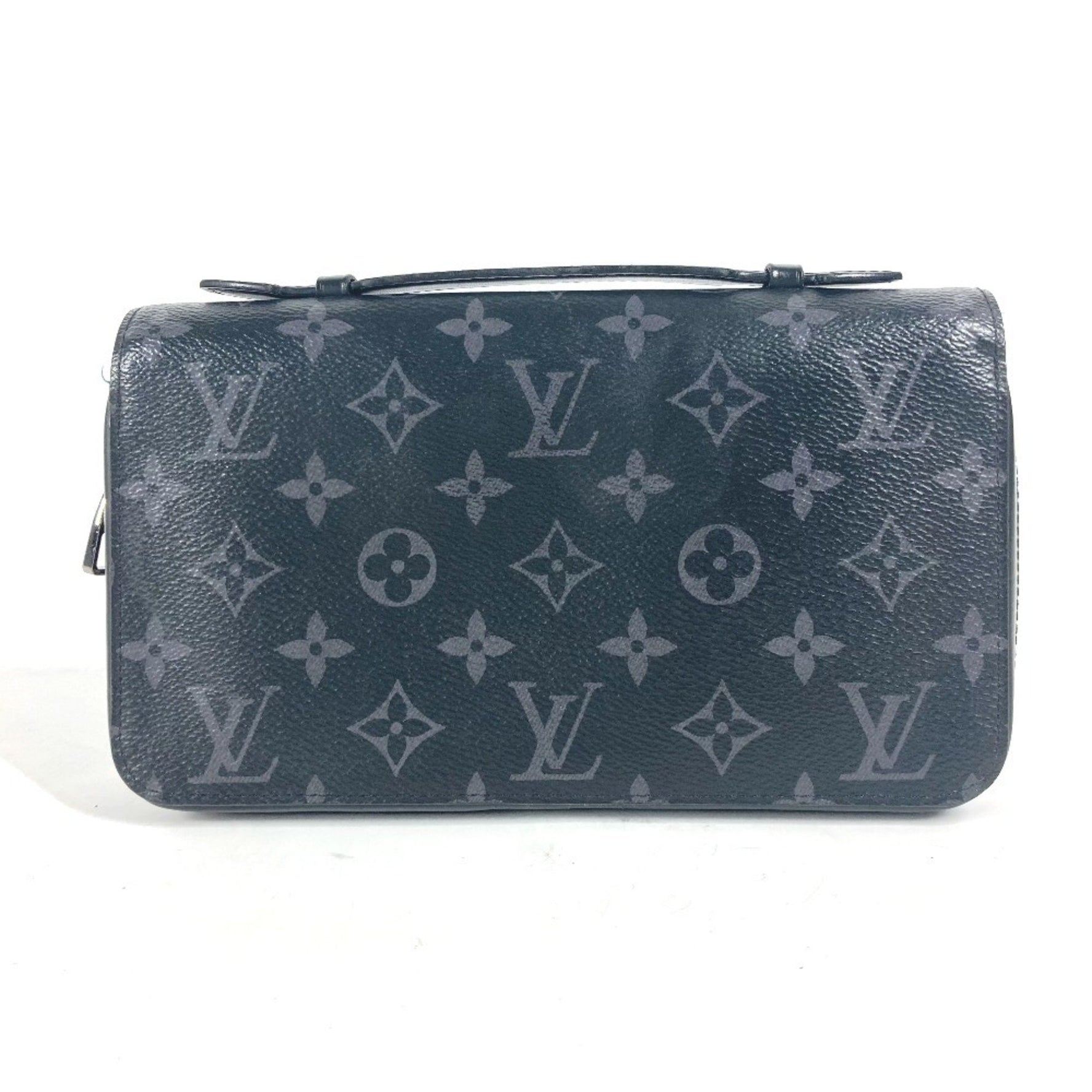 LOUIS VUITTON M61698 Monogram Eclipse Zippy XL Handbag/Travel Case/Long Wallet in Canvas, Men's, Black