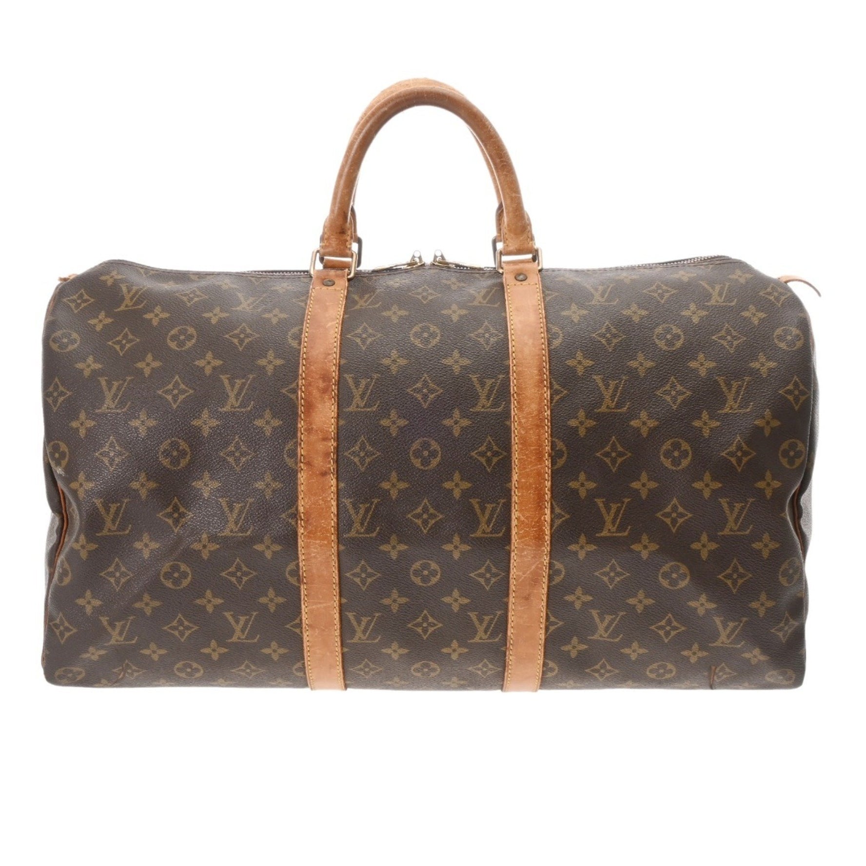 LOUIS VUITTON Louis Vuitton Monogram Keepall 50 Brown Unisex Canvas Boston Bag