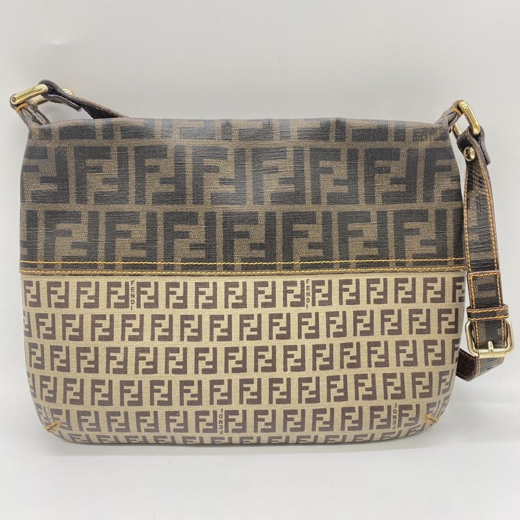 FENDI Zucca Zucchino Shoulder Bag in and Brown Women