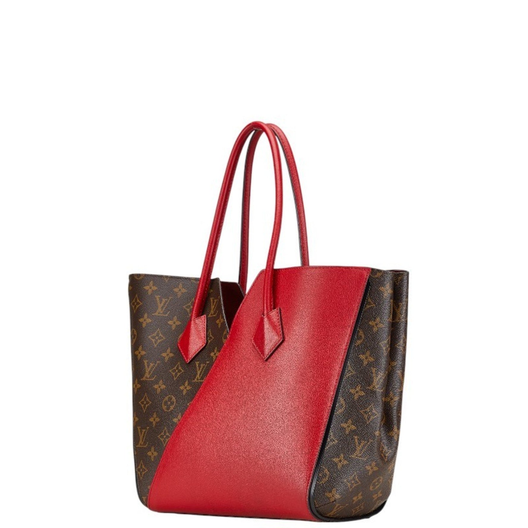 Louis Vuitton Monogram Kimono MM Tote Bag Shoulder Cerise Red Brown PVC Leather