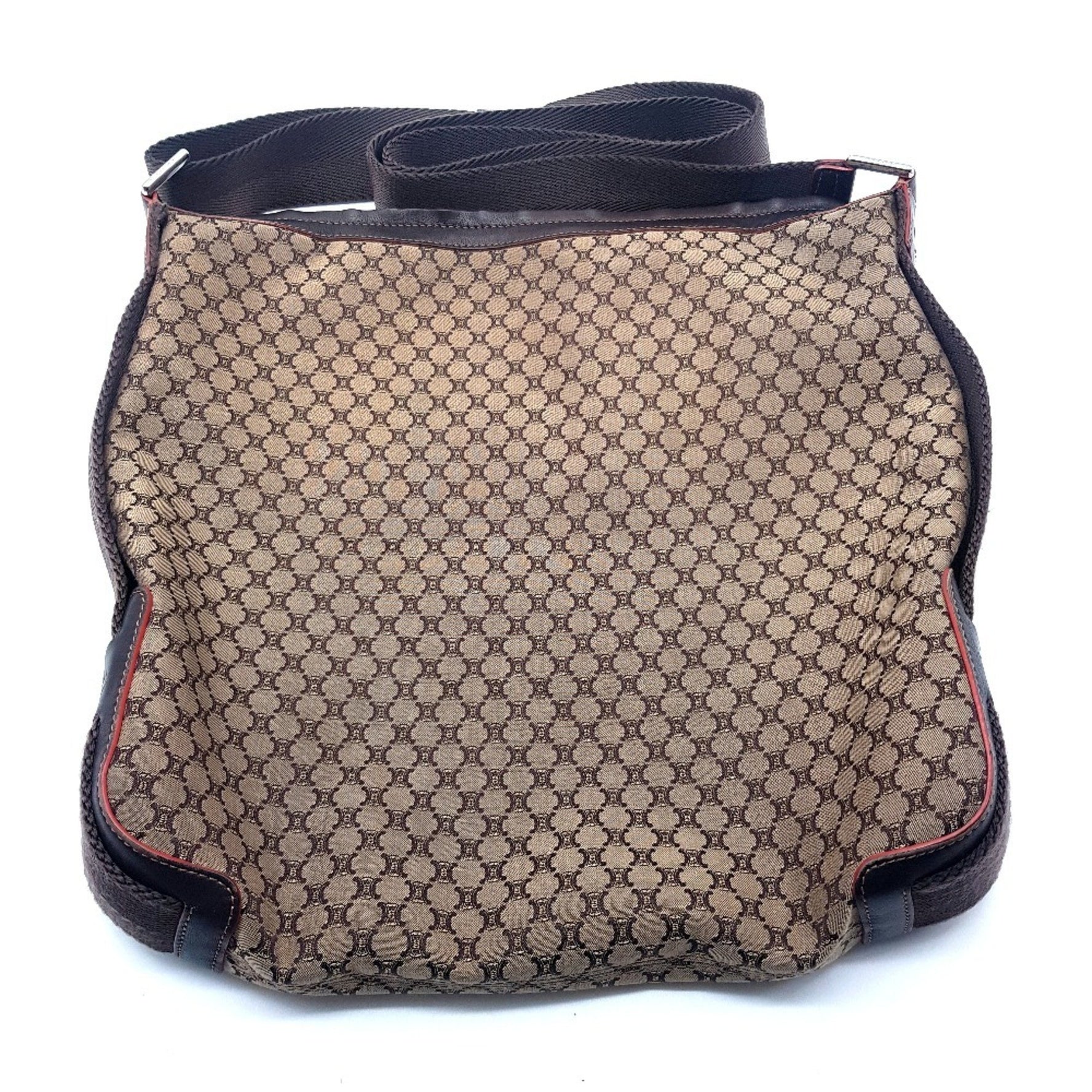 CELINE Macadam All-Over Print Shoulder Bag, Crossbody Messenger Canvas/Leather