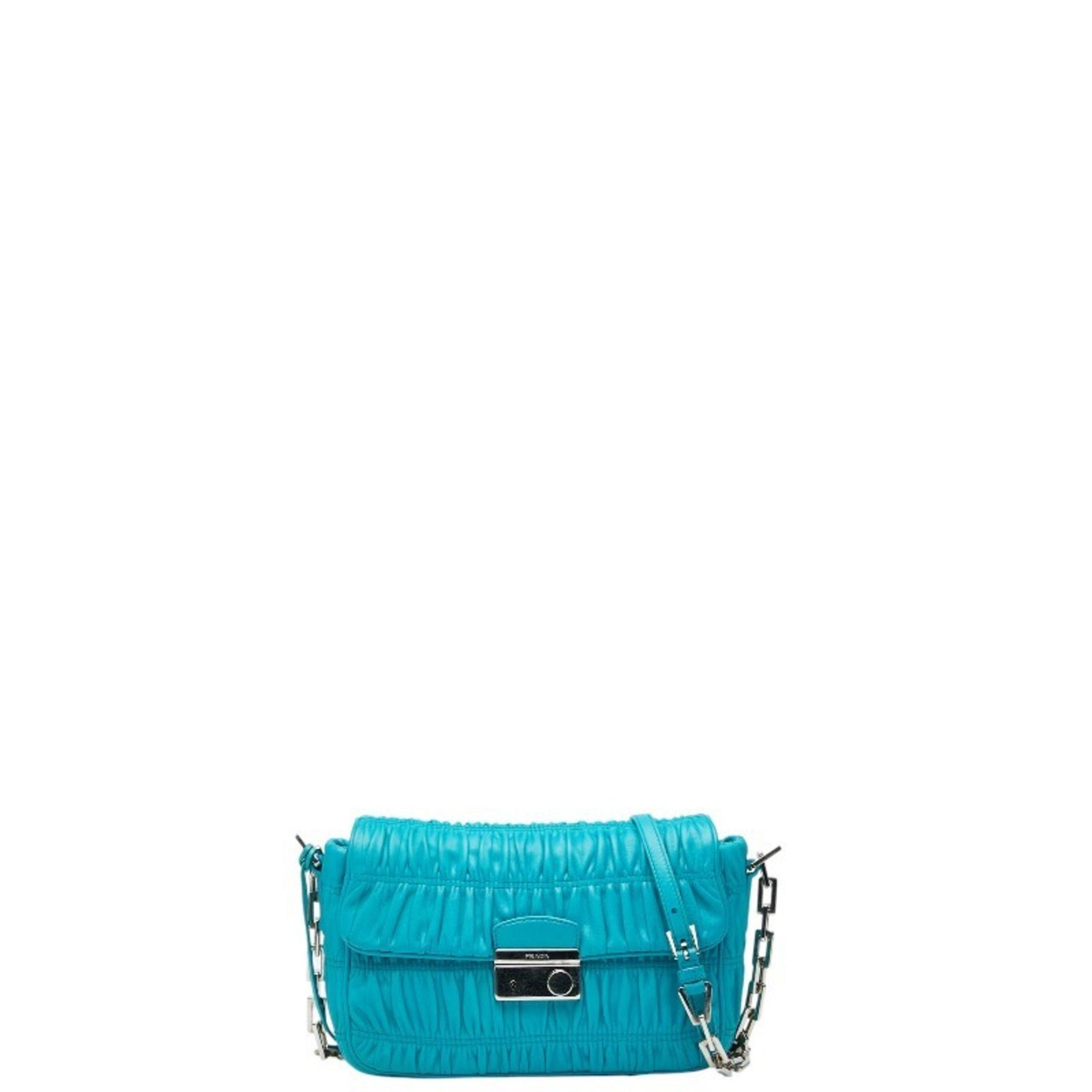 Prada Nappa Gaufre Chain Shoulder Bag Leather