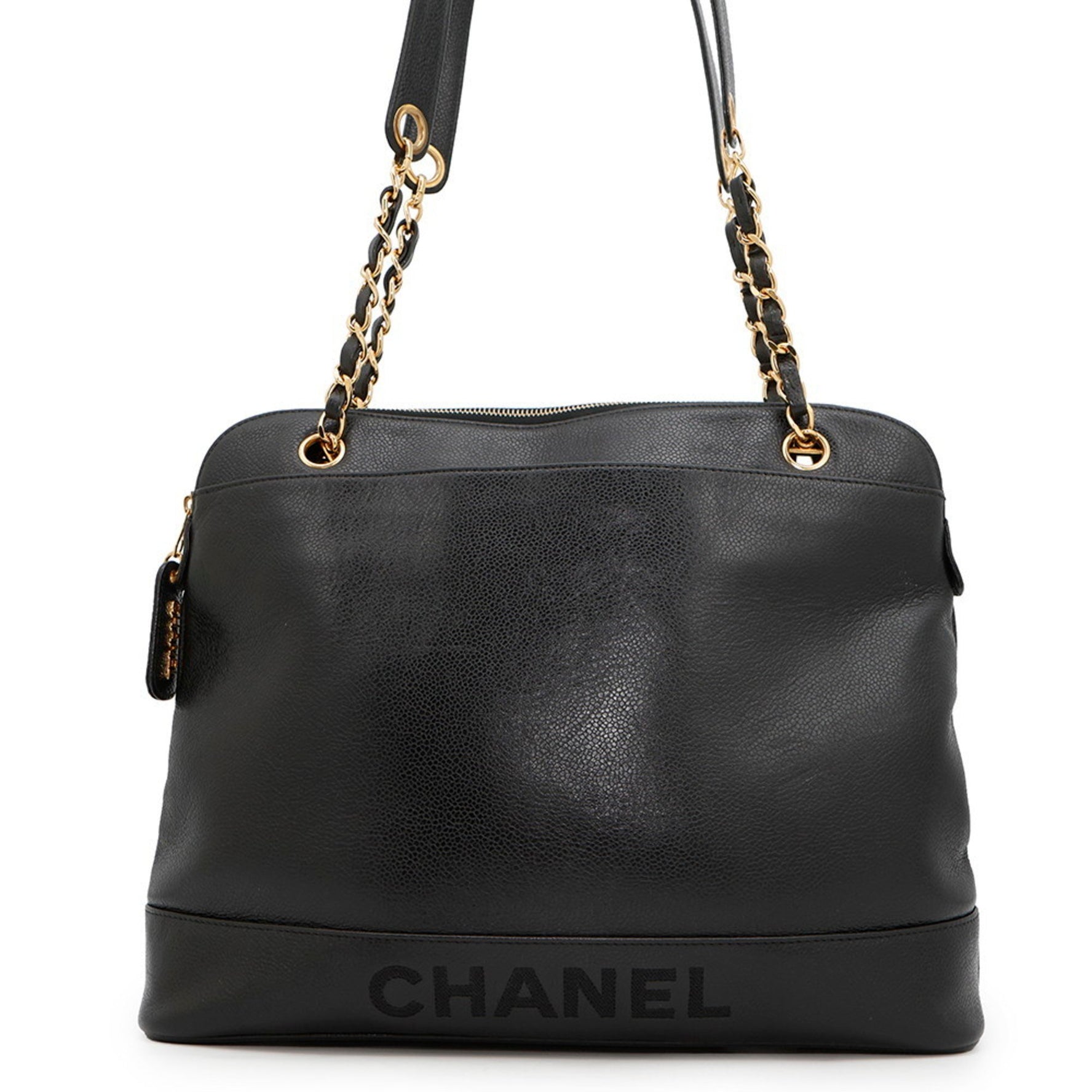 Chanel Chain Shoulder Bag in Caviar Skin A07265, Black