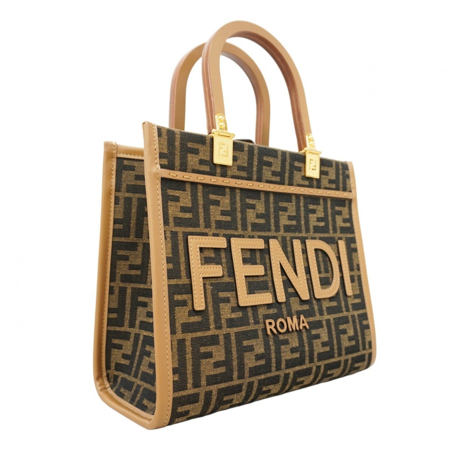 Fendi Zucca Sunshine handbag in nylon canvas and leather, bag