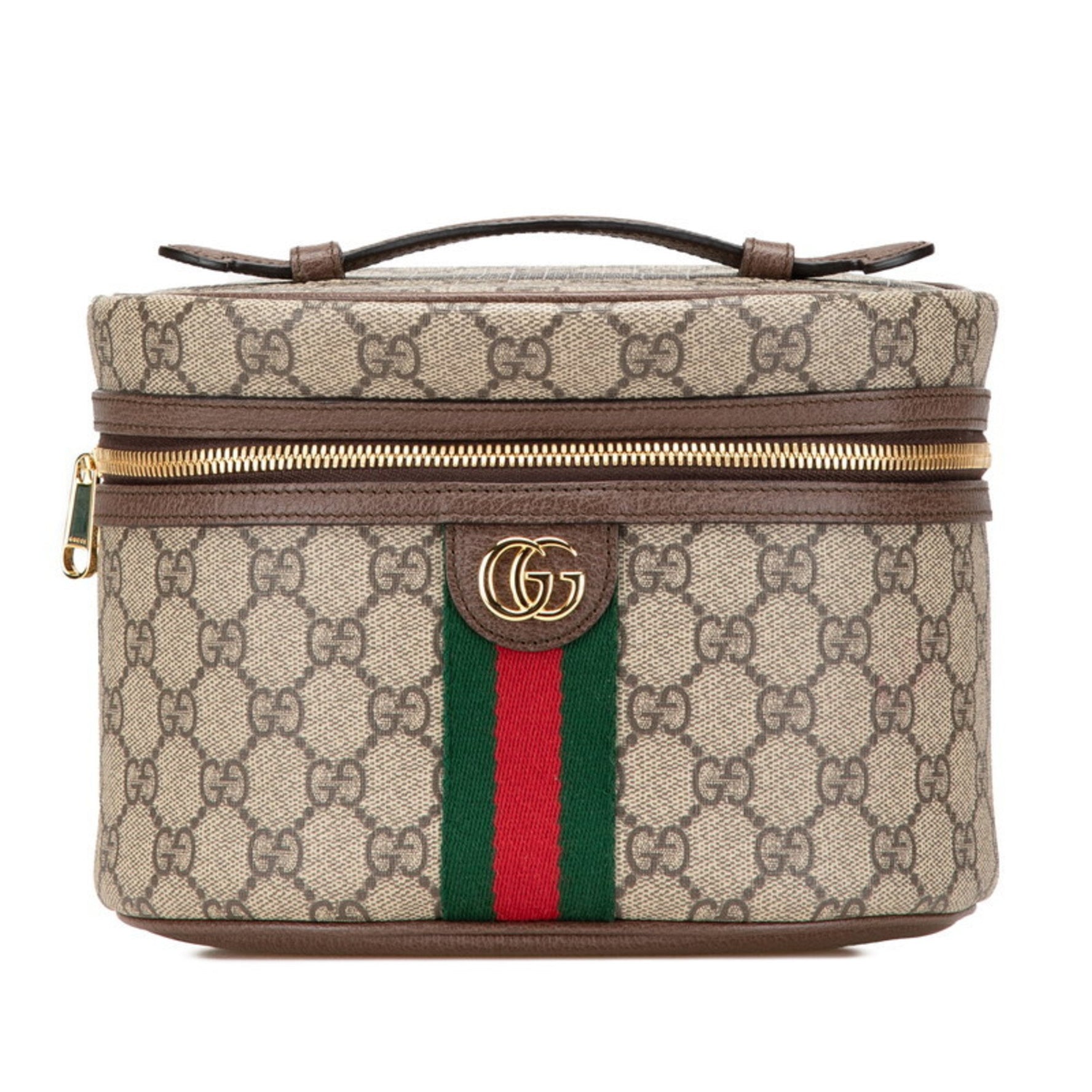 Gucci GG Supreme Ophidia Mirrored Vanity Bag, Handbag 611001, Beige, Multicolored PVC Leather, Women's