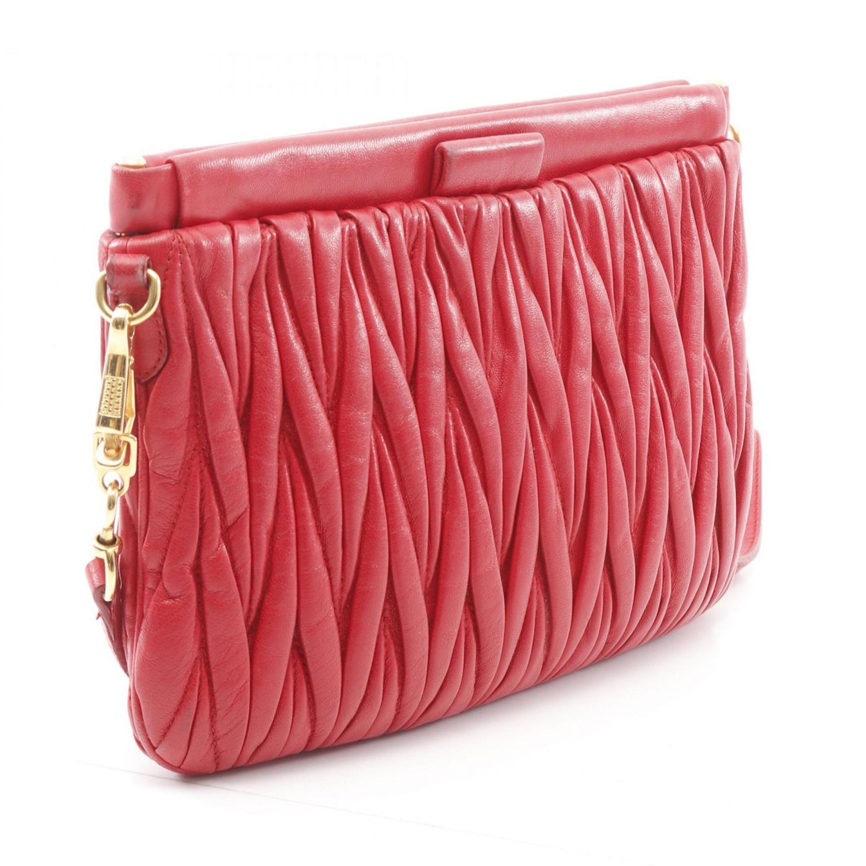 Miu Miu Miu Matelasse Shoulder Bag, Leather, Red