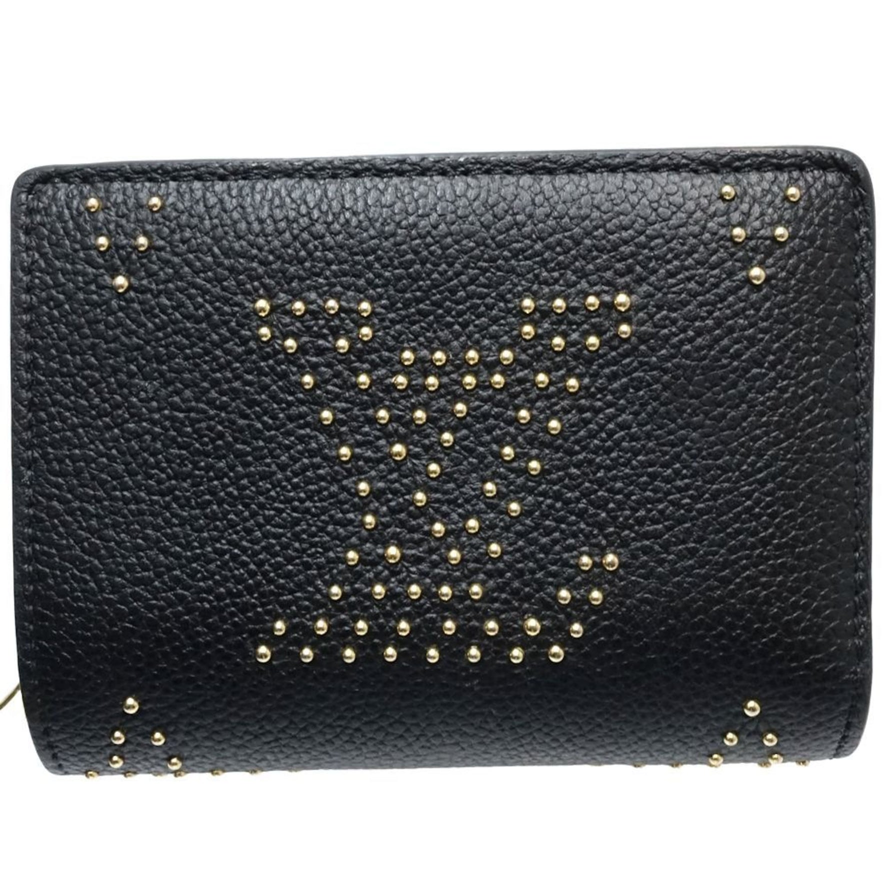LOUIS VUITTON Louis Vuitton Bi-fold Wallet M82902 Portefeuille K Monogram Empreinte Studs Noir