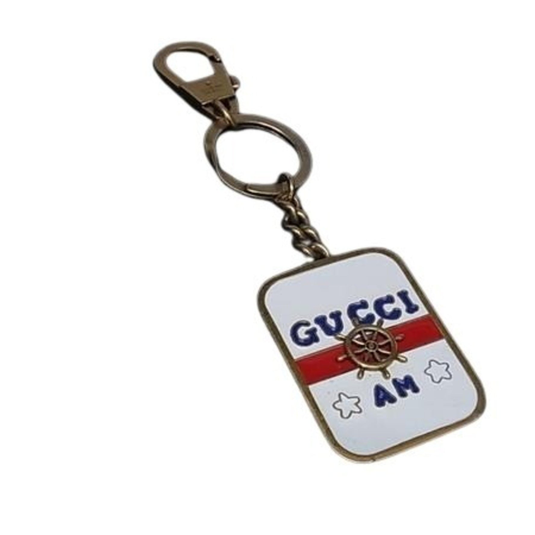 GUCCI Keychain Key Ring - Gold and Metal Bag Charm Women