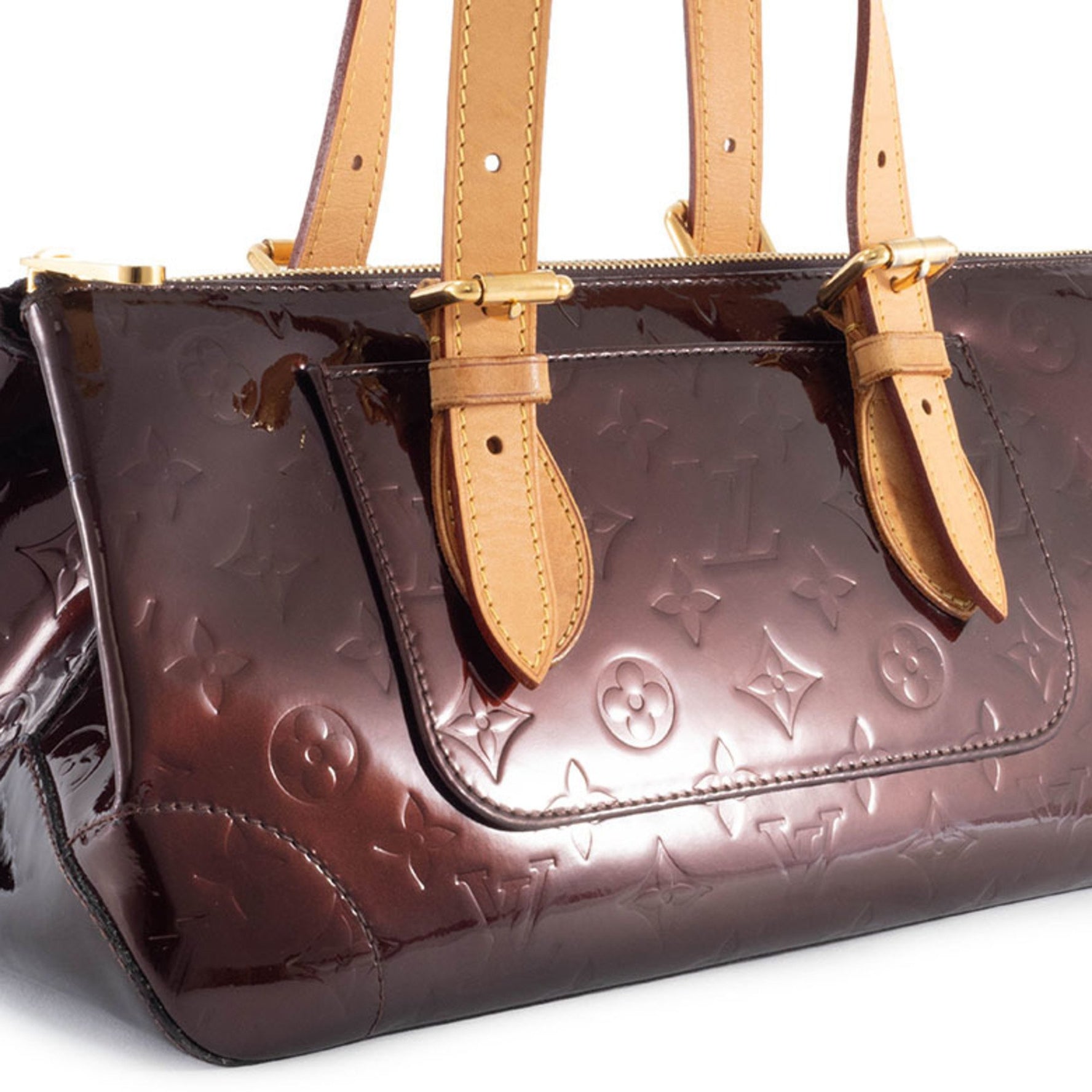 Louis Vuitton Rosewood Avenue Shoulder Bag Monogram Vernis Amaranth