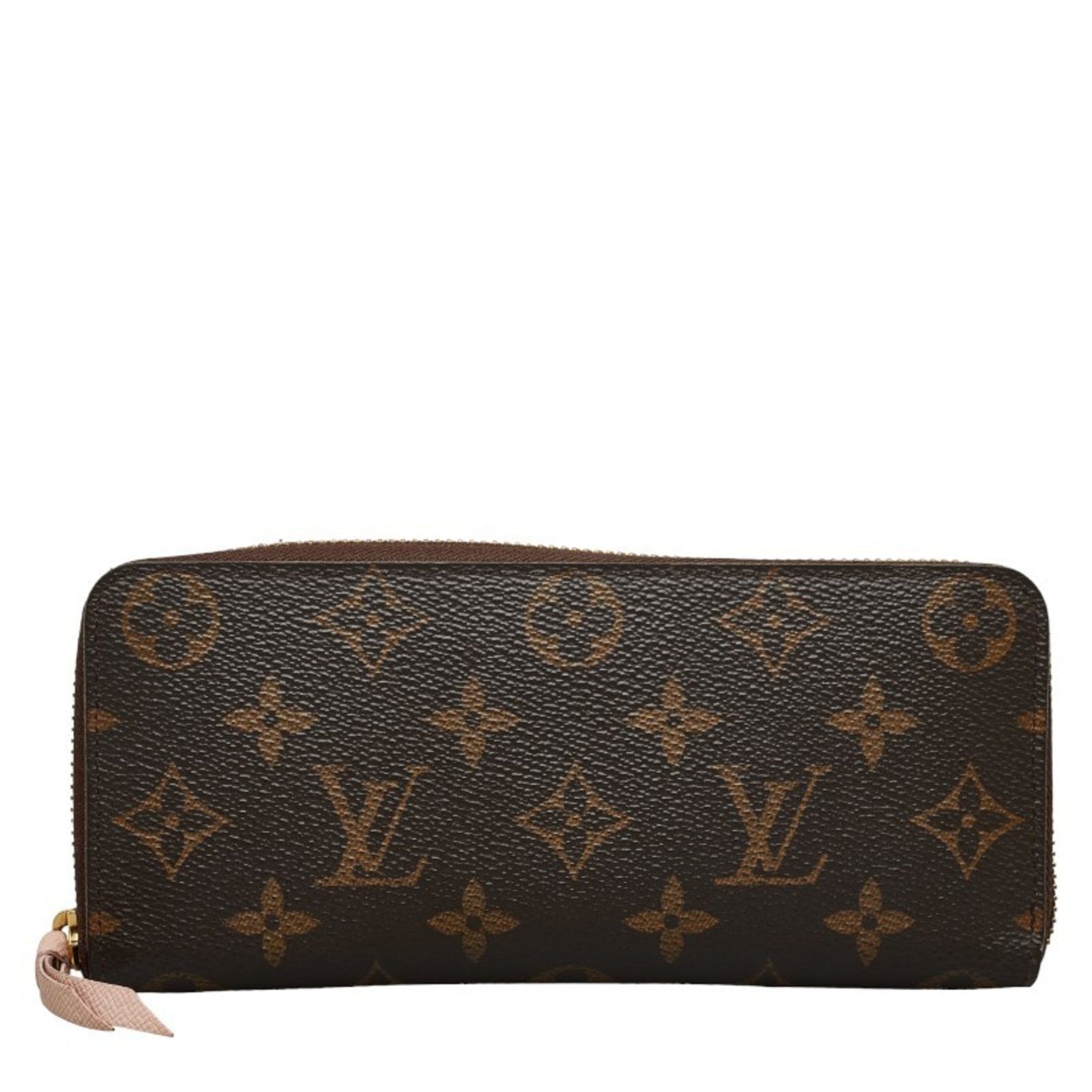 Louis Vuitton Monogram Portefeuille Clemence Round Long Wallet M61298 Rose Ballerine Brown PVC Leather Women's LOUIS VUITTON