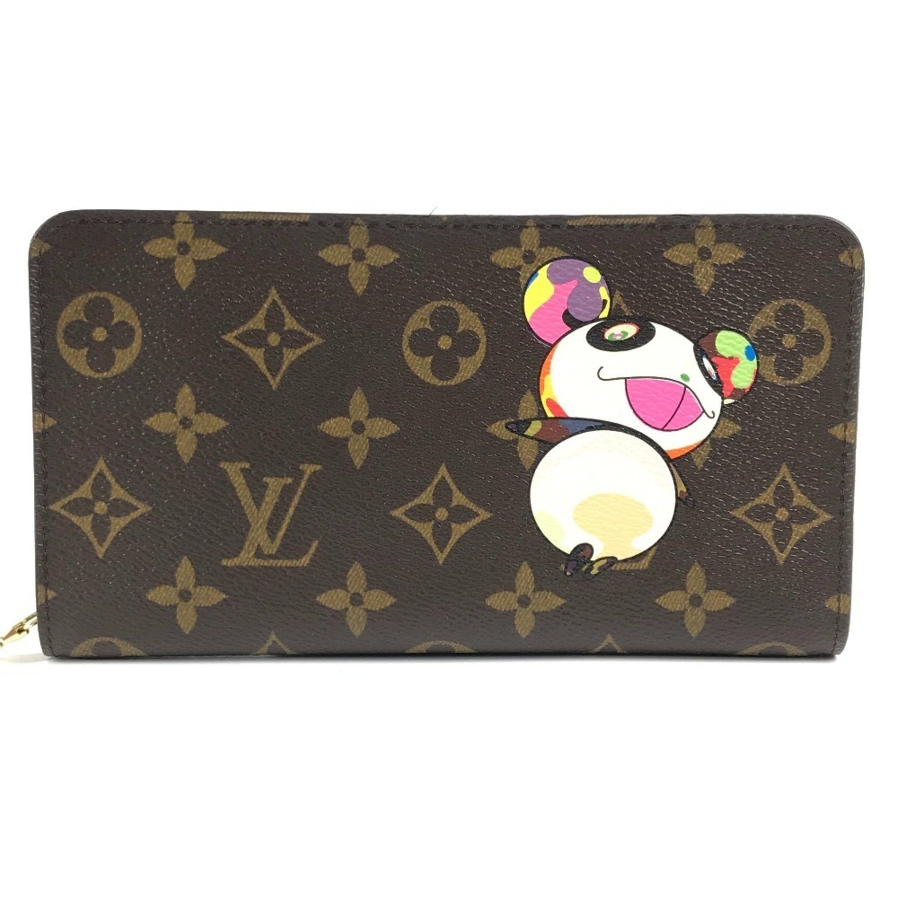 Louis Vuitton Monogram Panda Takashi Murakami Portemone Zip Long Wallet Round Zipper Canvas Like New