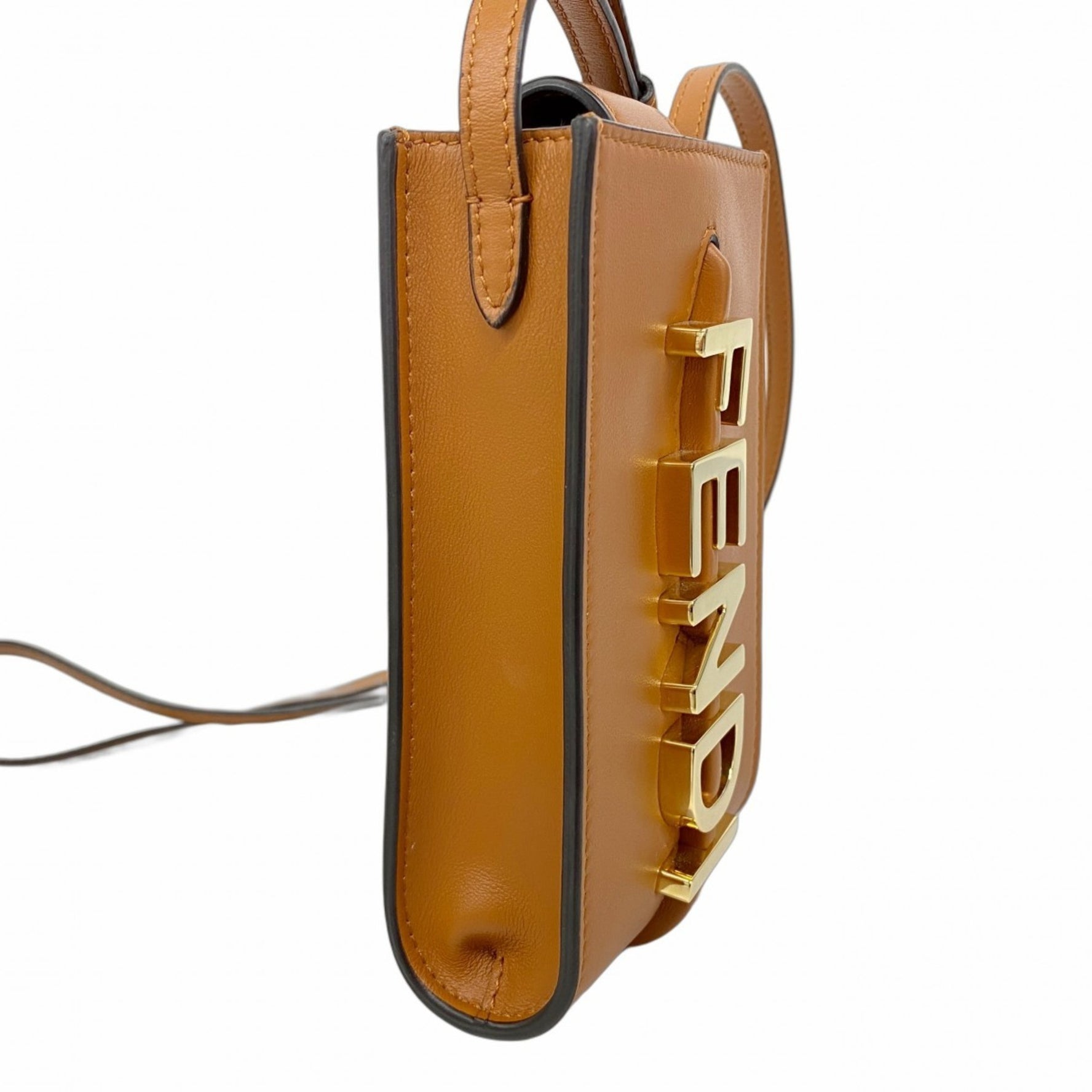 Fendi shoulder bag, brown leather, for women