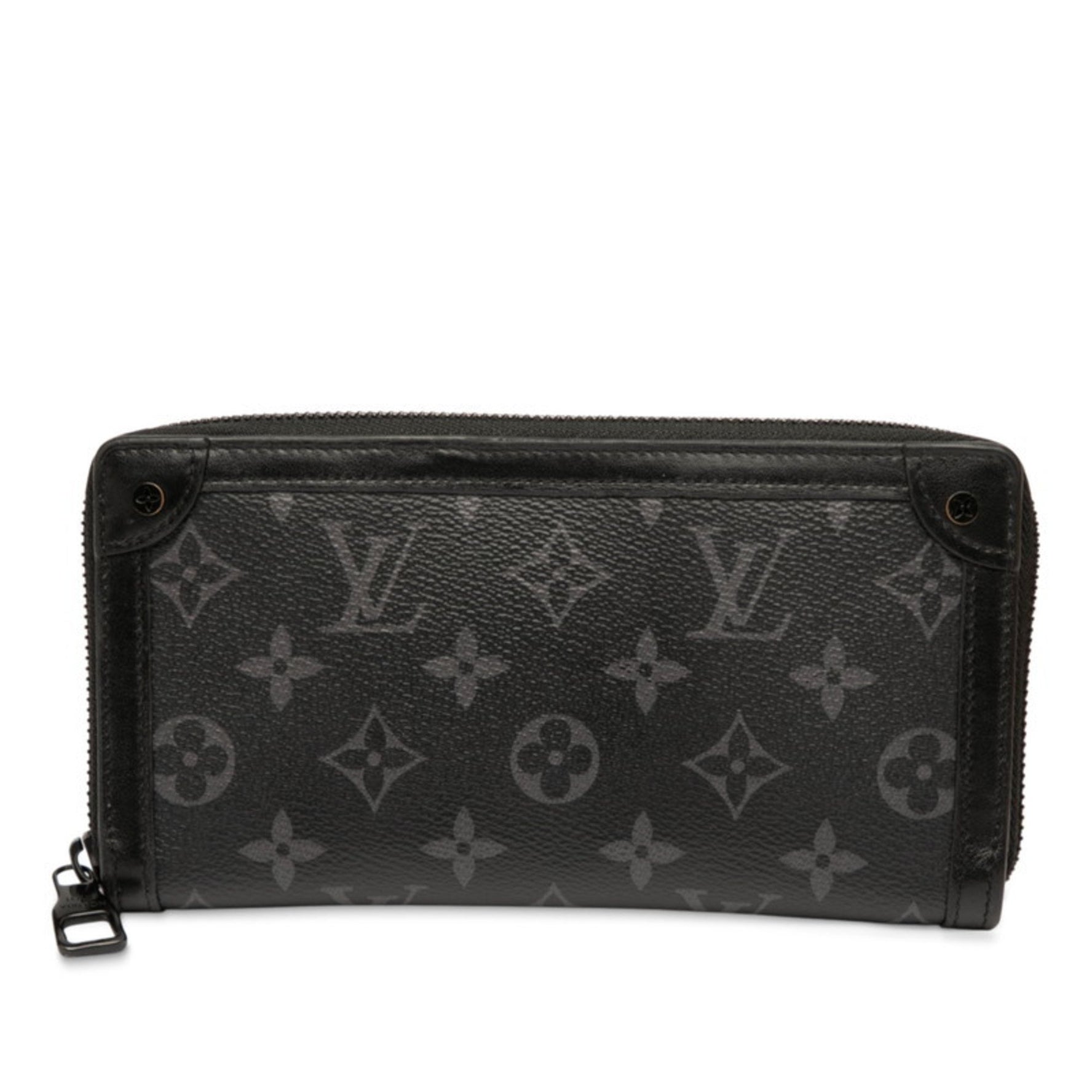 Louis Vuitton Monogram Eclipse Trunk Zippy Wallet, Round Zipper Long Wallet Leather, LOUIS VUITTON