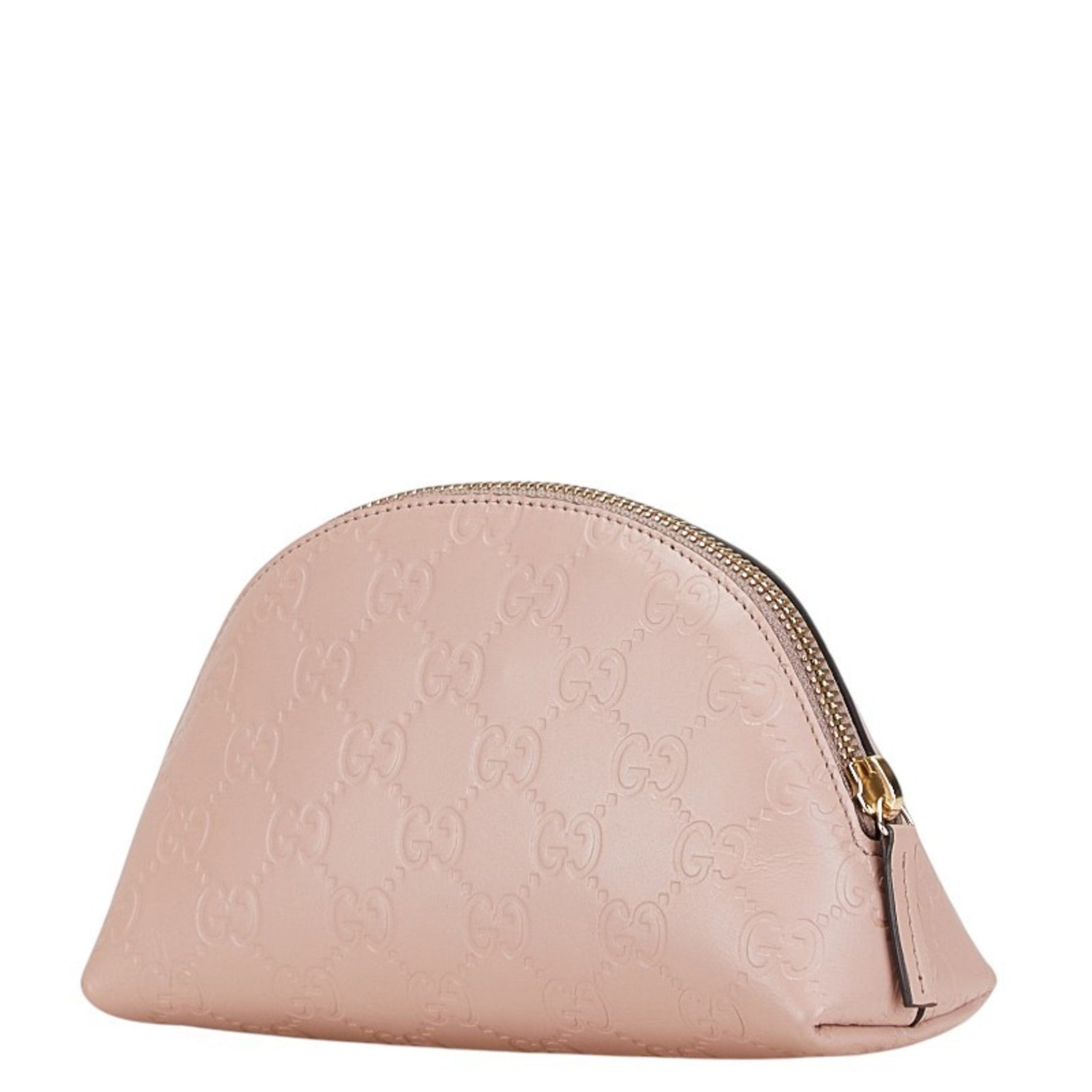 Gucci Guccissima Ribbon Pouch Pink Leather Women's GUCCI