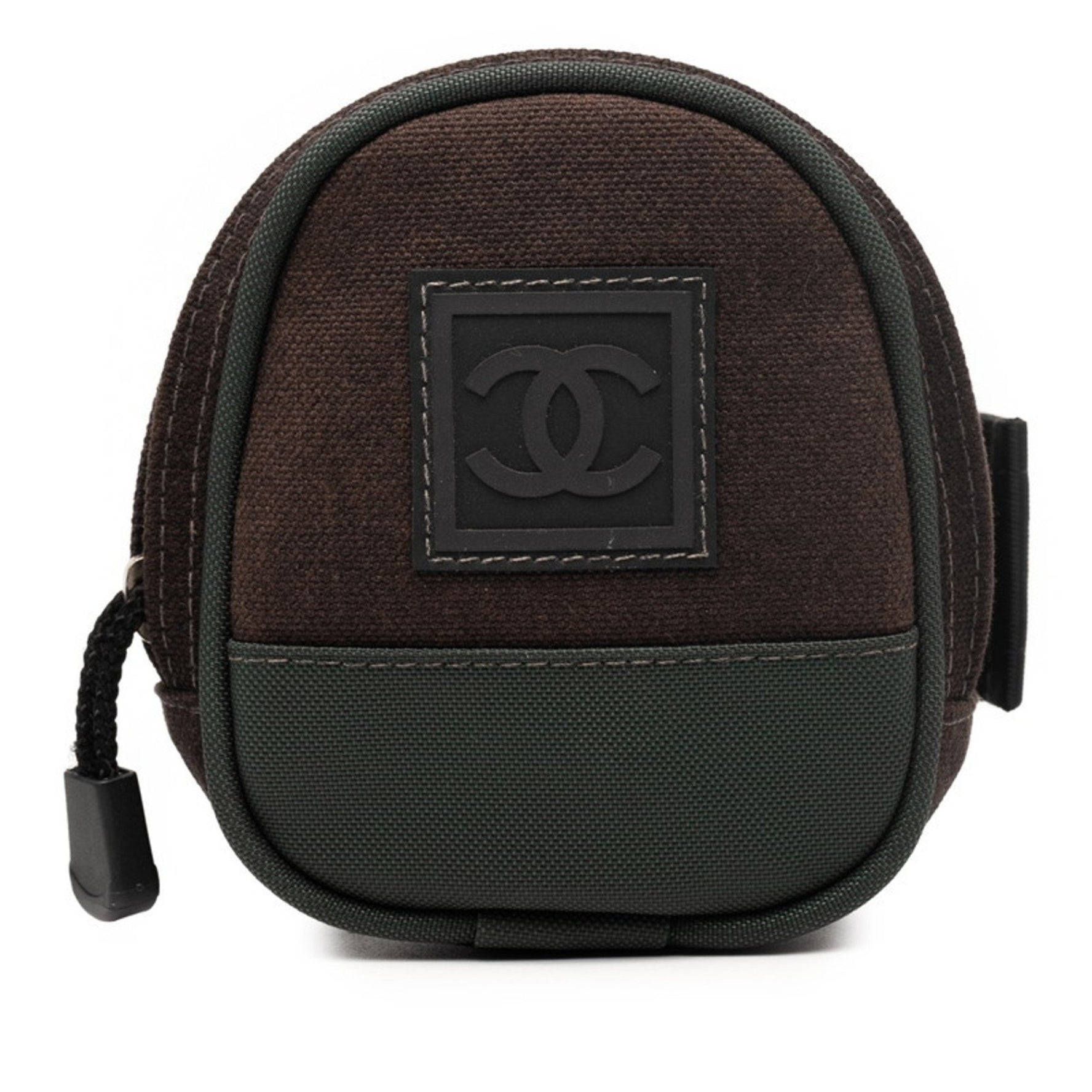 Chanel Sport Line Coco Mark Pouch, Arm Black/Green Canvas