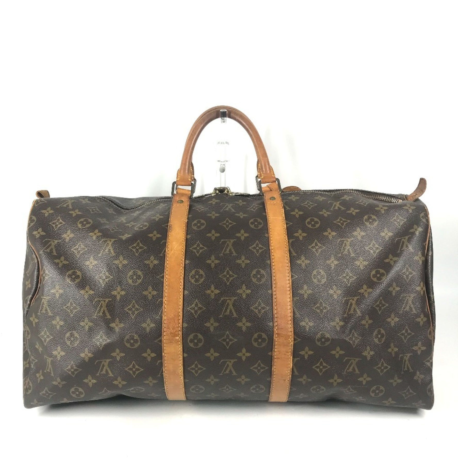 LOUIS VUITTON Monogram Keepall 55 Bag Travel Boston Canvas Men's Women's Brown