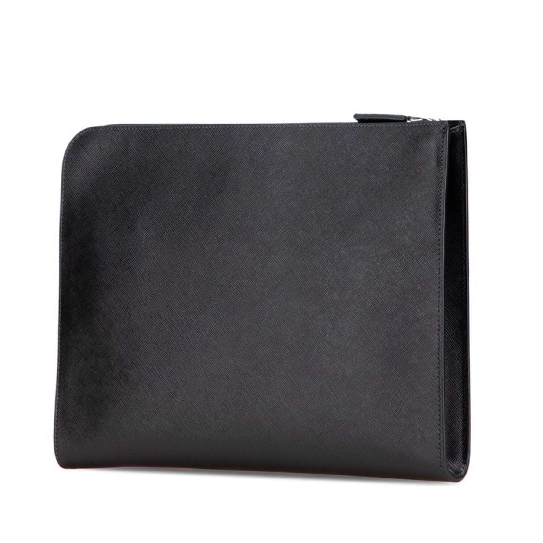 Prada Triangle Logo Plate Clutch Bag Leather