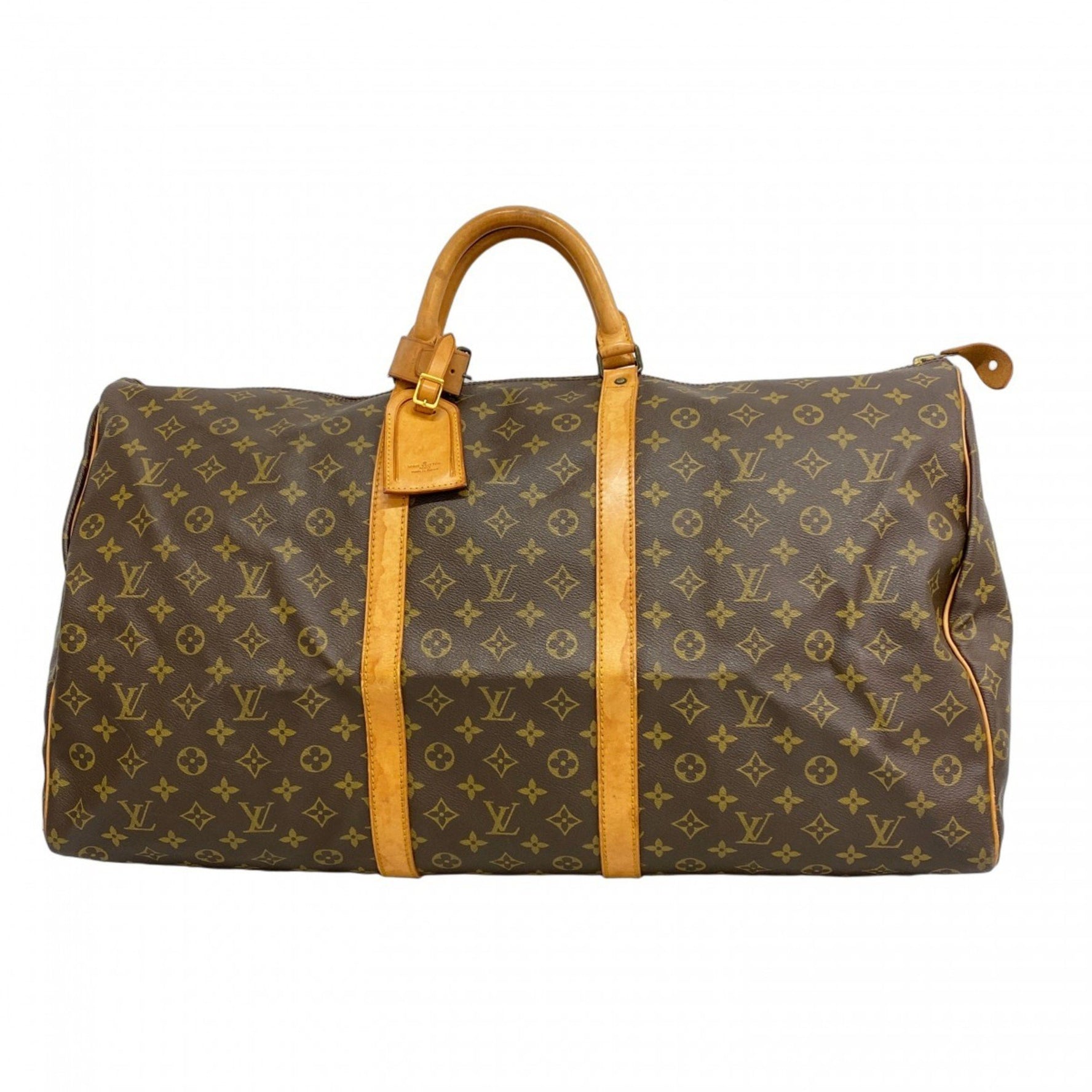 Louis Vuitton Monogram Keepall 60 Boston Bag M41422 Brown Men's and Women's