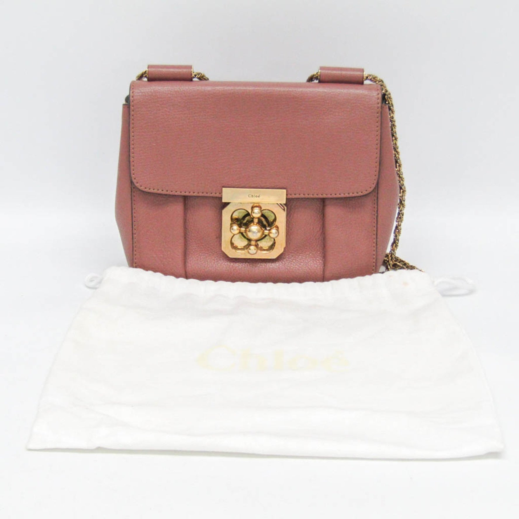 Chloé Elsie Leather Shoulder Bag Coral Pink
